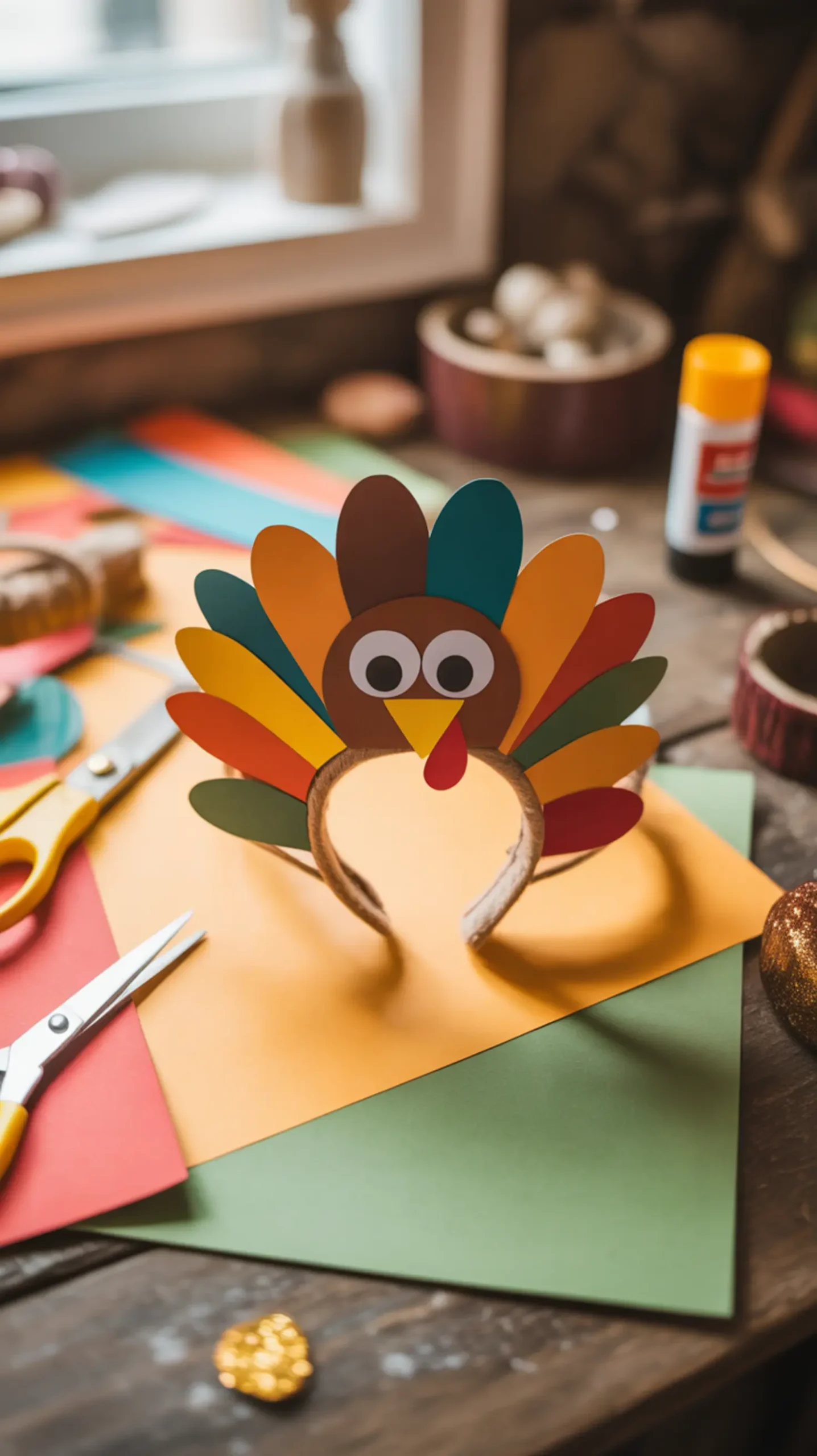 "25+ FREE Thanksgiving Printables for Kids (Easy Crafts, Placemats & Activities)" 10 Headband 10 printable h2 turkey craft