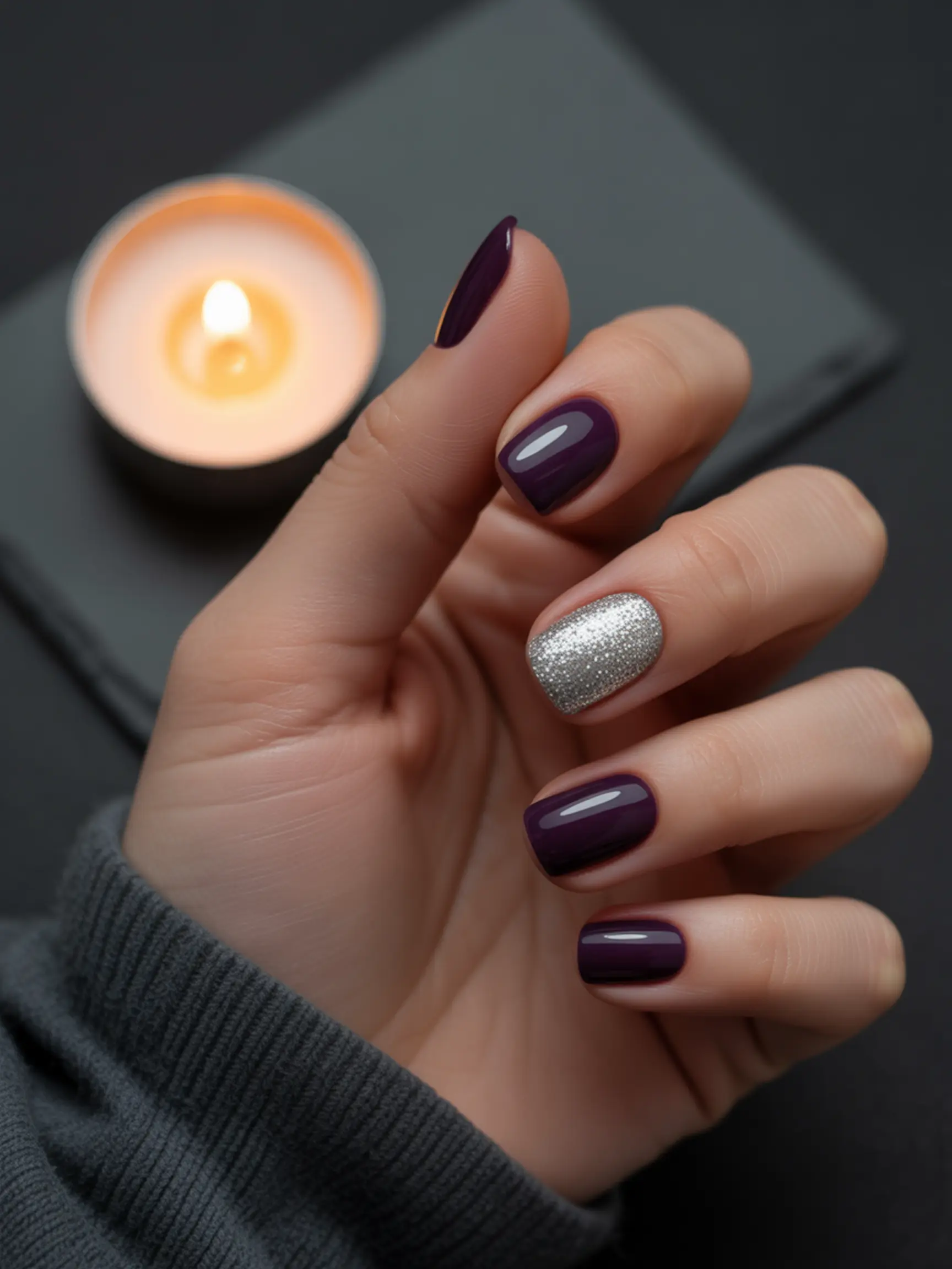 Standout purple most with 10 a p glitter manicure silver deep in accent nail image chic eggplant nails painted