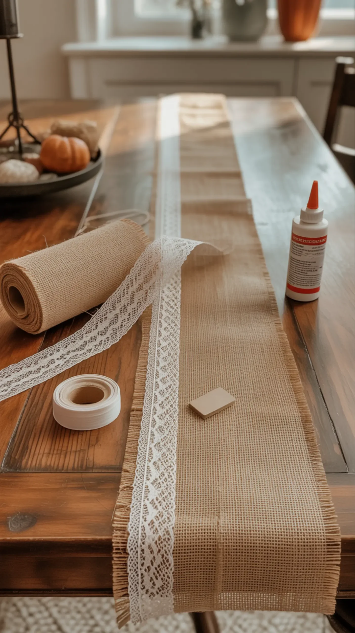 Lace burlap 10 runner h2 038 table