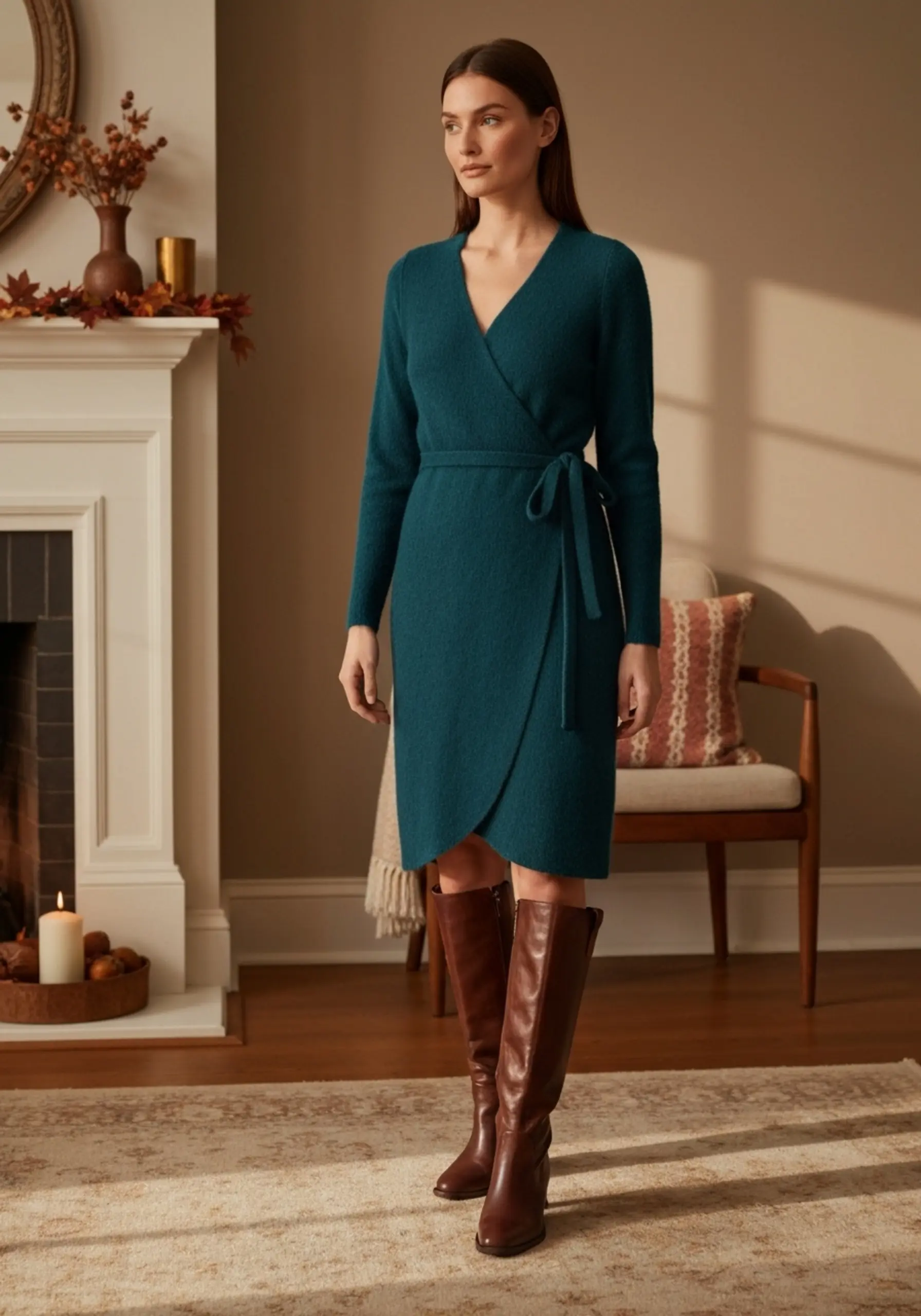Woman classic boots with looking knit dress a 11 teal p tall deep in leather image wrap elegant paired