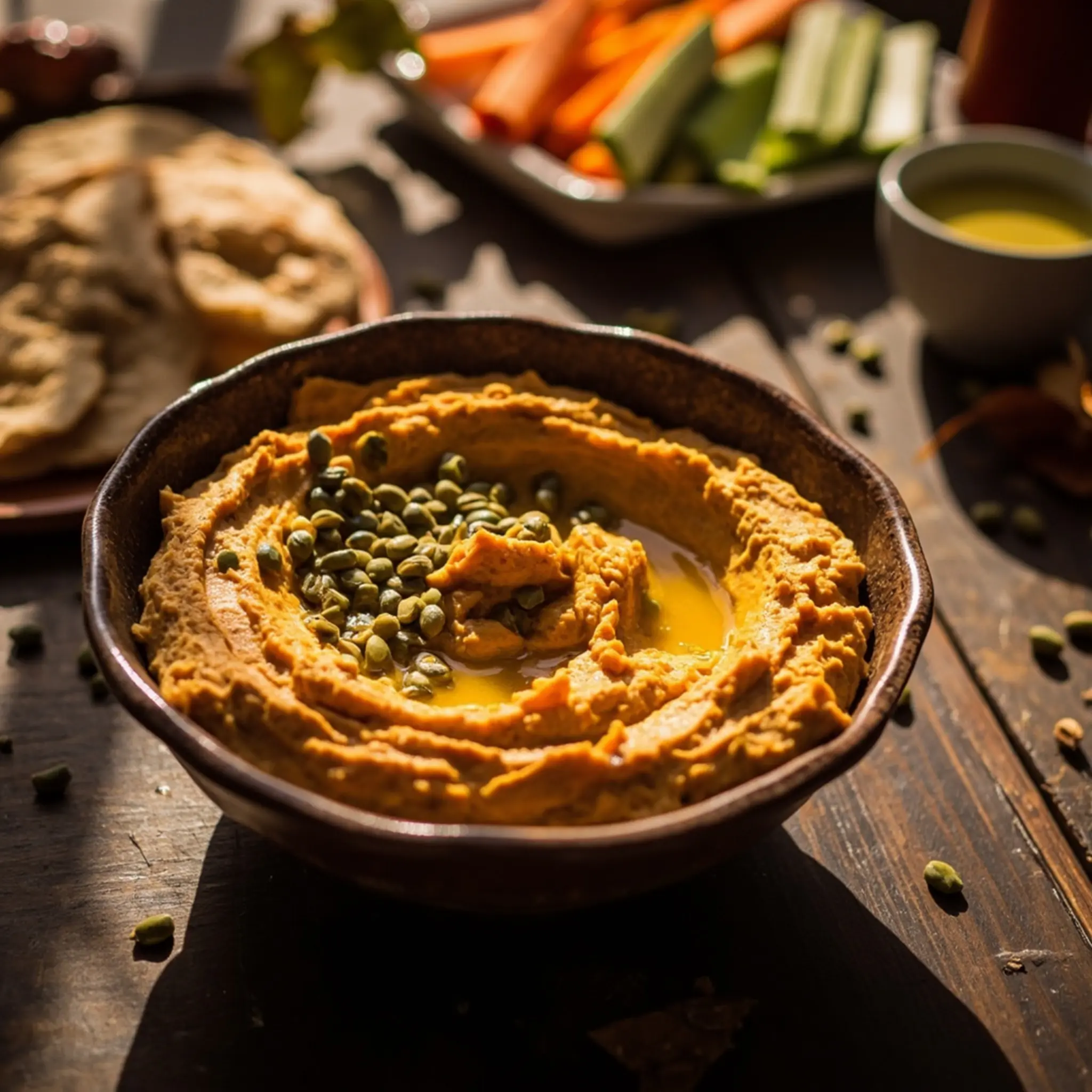 Pumpkin 11 h3 spiced toasted pepitas hummus with