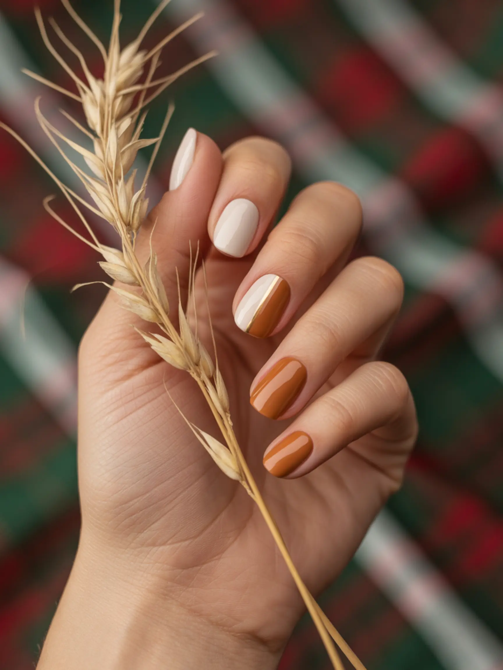By line diagonal colors 12 a separated of split thin p featuring gold cream and caramel crisp image two nails