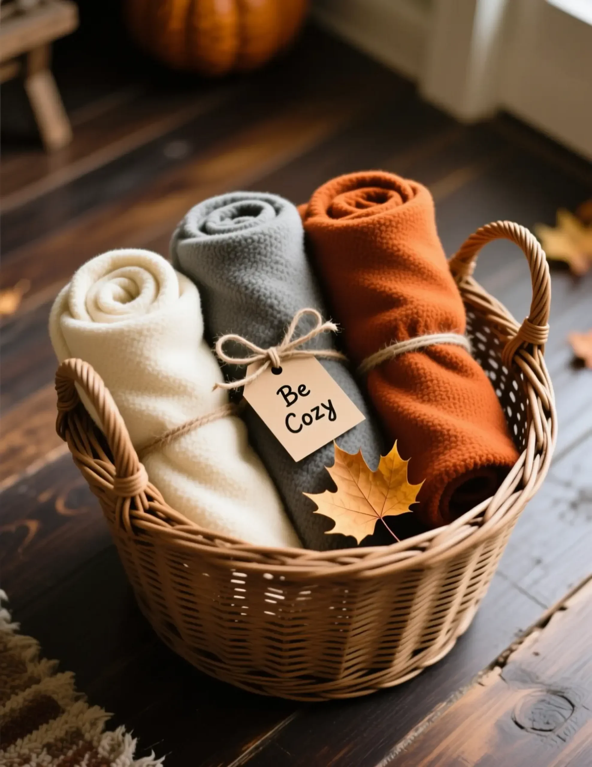 Front burnt orange with 12 on a gray up blankets of p basket shades cream and neatly in image filled large throw wicker porch three rolled