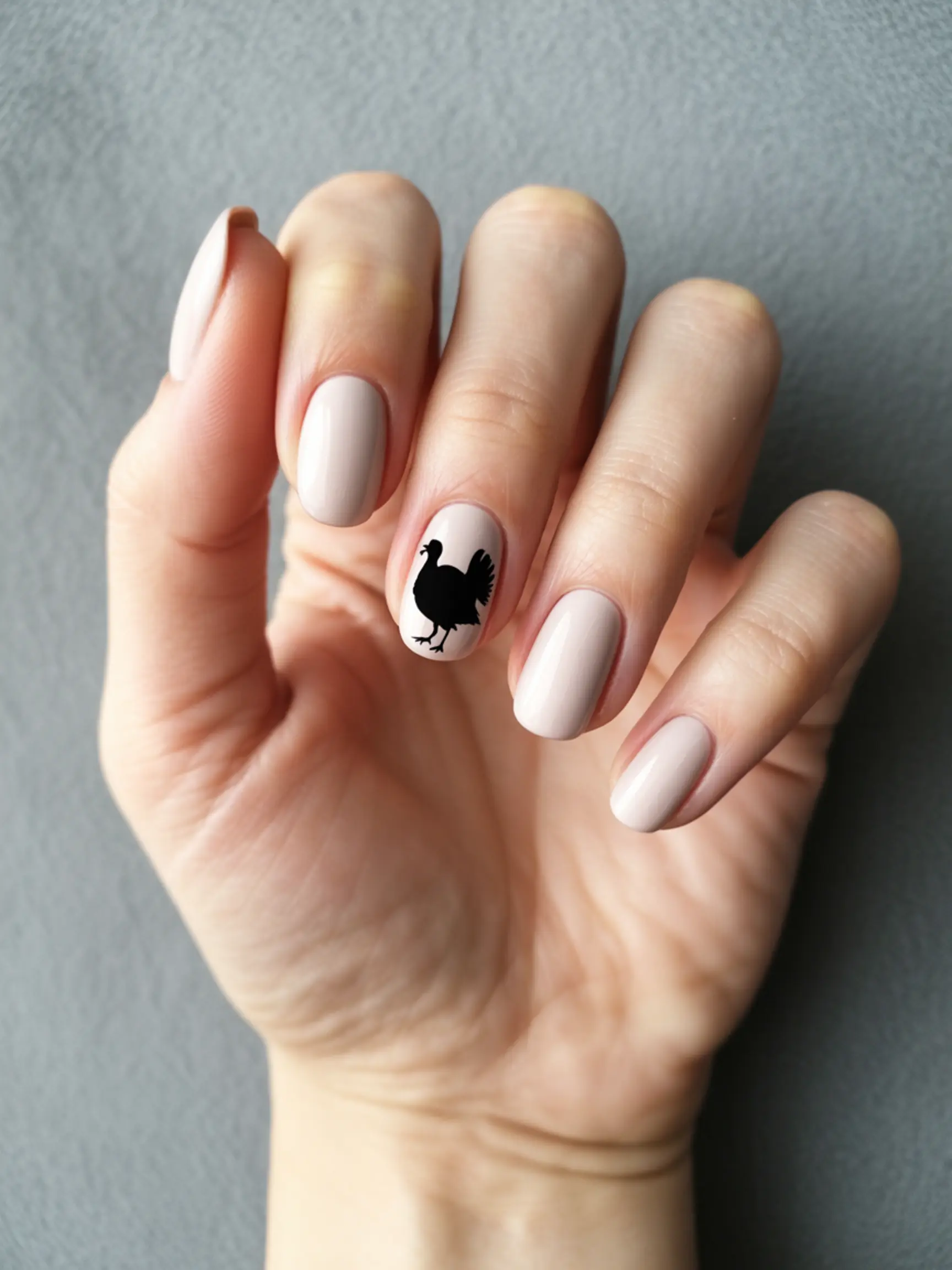 "20 Cute Turkey Nail Art Ideas for Thanksgiving (That Aren'T Tacky)" 18 Black with a 18 of p small left side the solid along turkey vertically nail image silhouette light colored placed