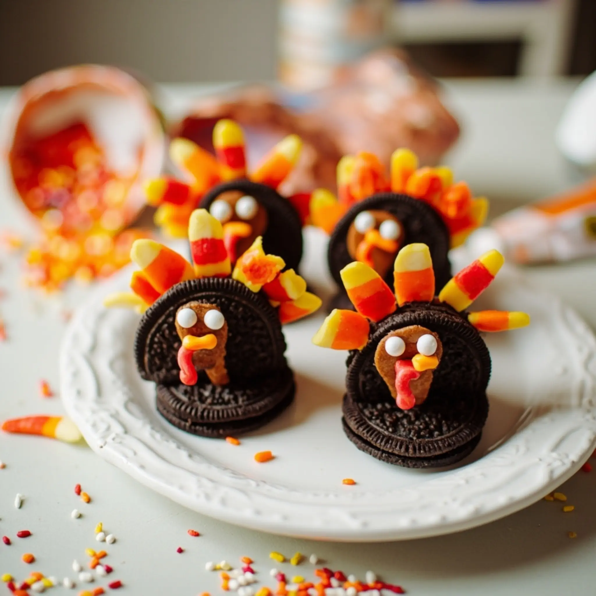 Turkeys finished flock looking like oreo on a up of 19 p the group little image platter standing