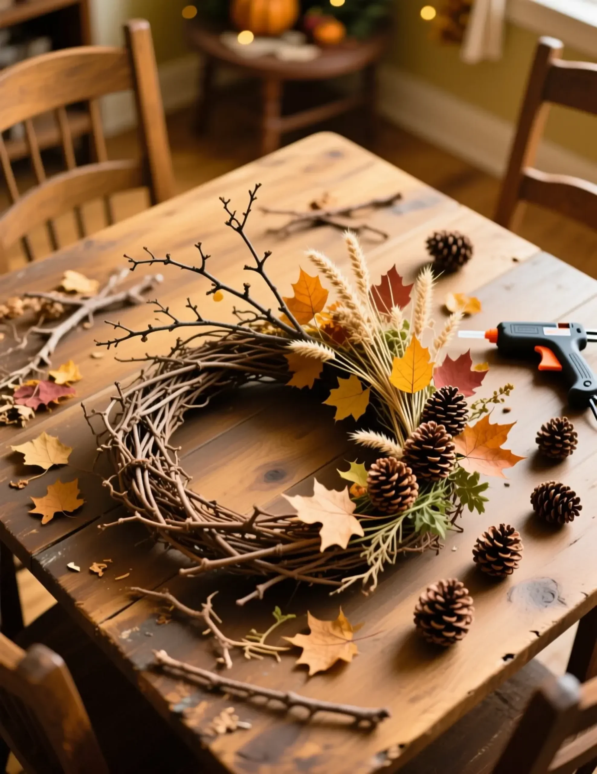 Foraged h2 2 harvest asymmetrical wreath the