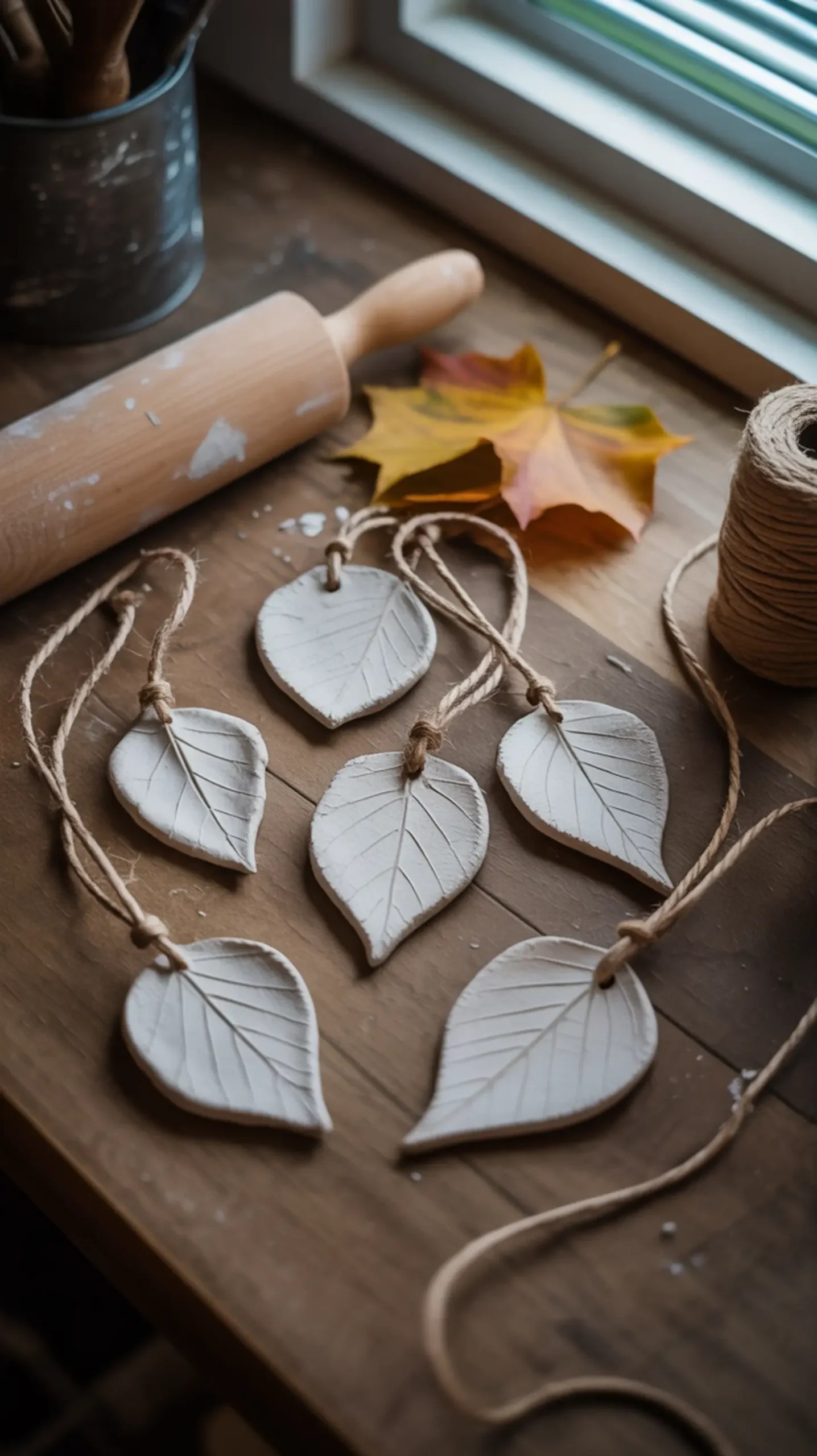 Leaf dry air h2 clay 2 ornaments