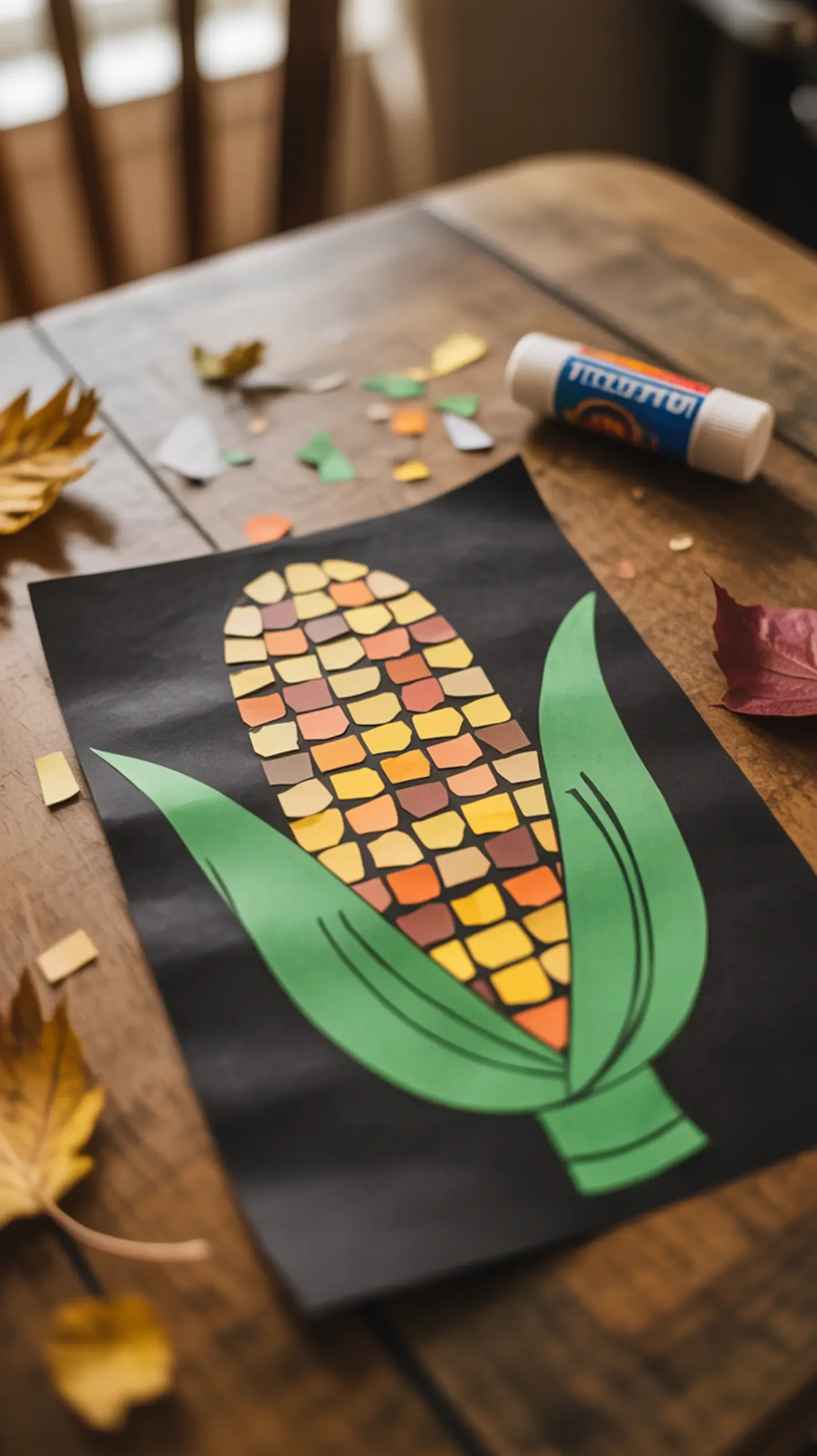 "20 Fun & Easy Thanksgiving Crafts for Preschoolers (Perfect for the Classroom)" 2 Paper mosaic torn corn h2 2