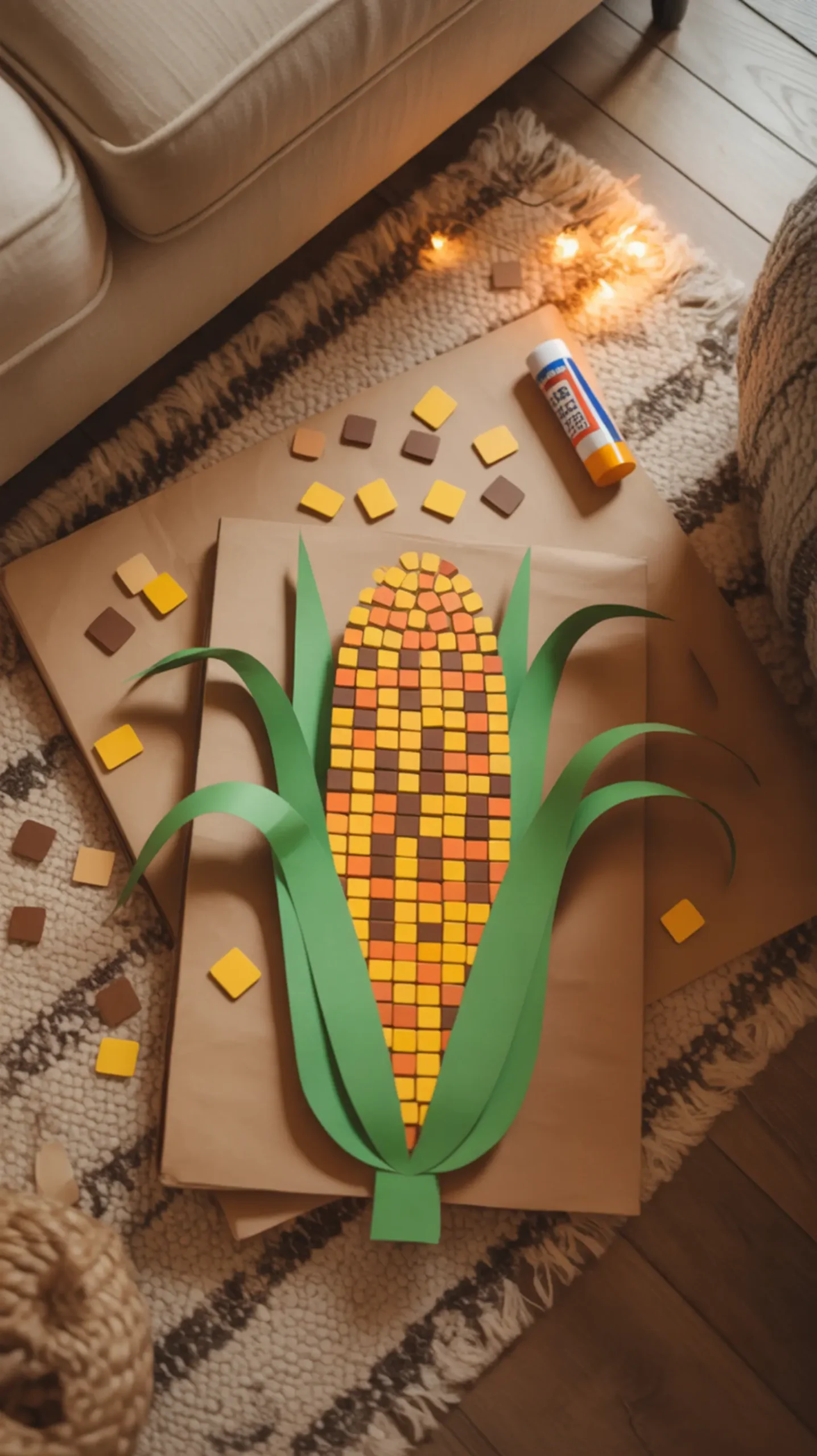 "10 Thanksgiving Crafts for Preschoolers That Practice Scissor Skills (Easy & Fun)" 3 8221 finished 8220 brown corn orange with made a cob p onto and printable glued harvest image craft paper kernels 3 yellow