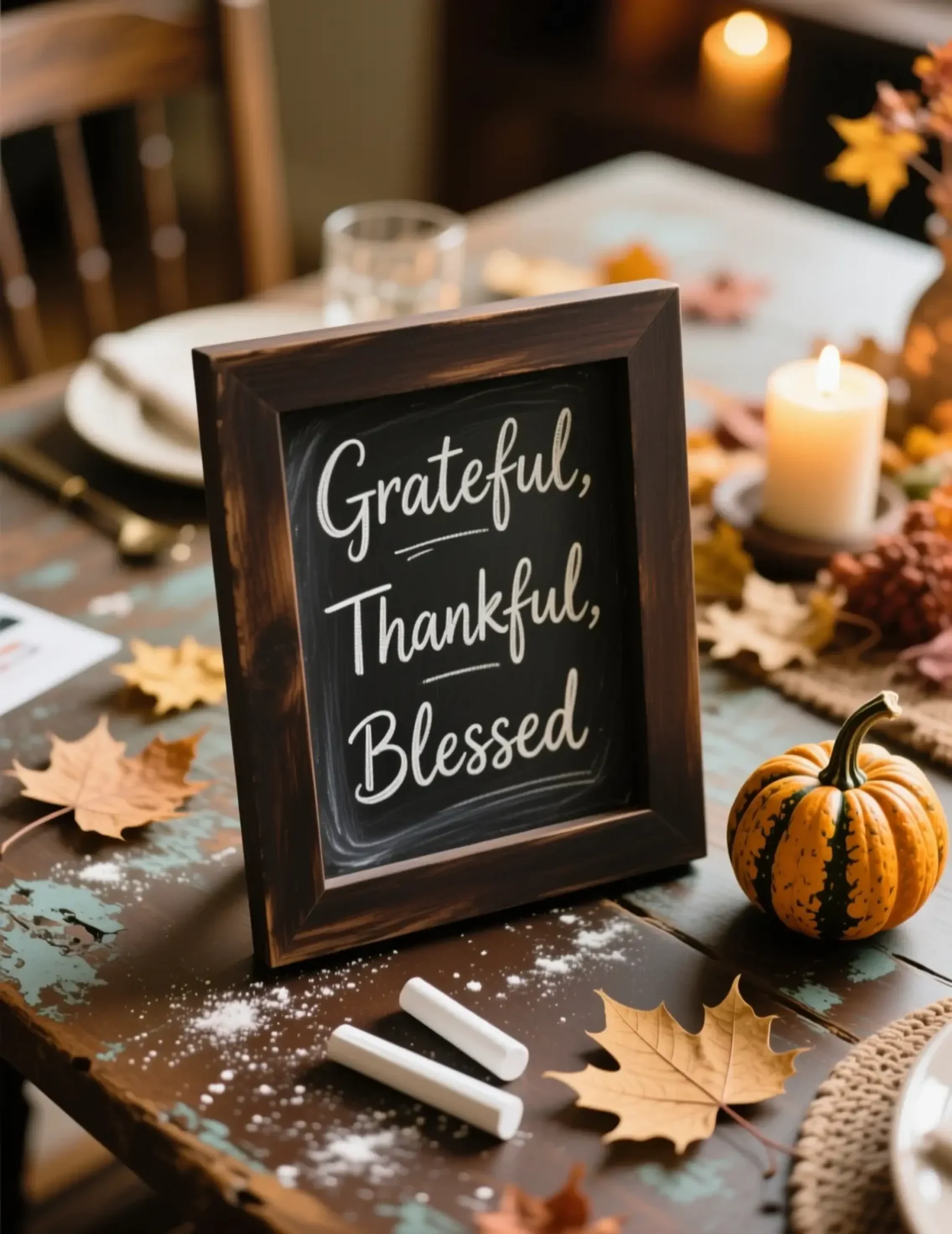 Grateful 8220 8221 frame dark thankful with on a blessed p small the printable it in gourd image counter next displayed wood 3 kitchen to