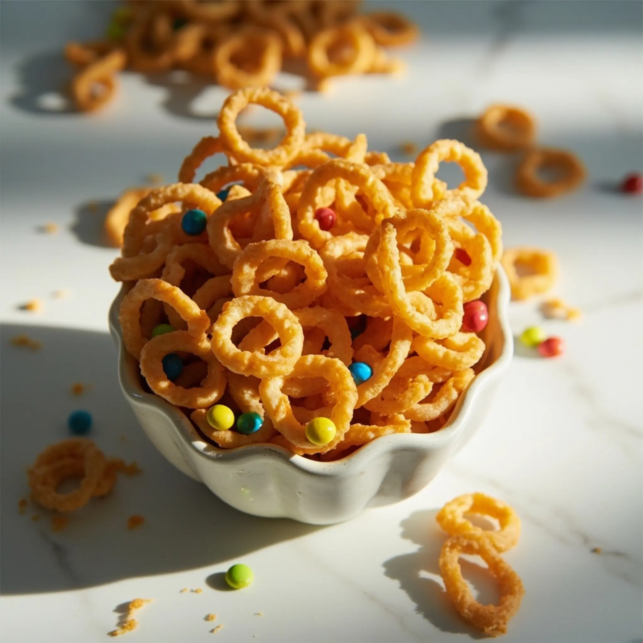 Filled a cornucopias bowl some spilling of candy colorful out 3 p small bugles with image the