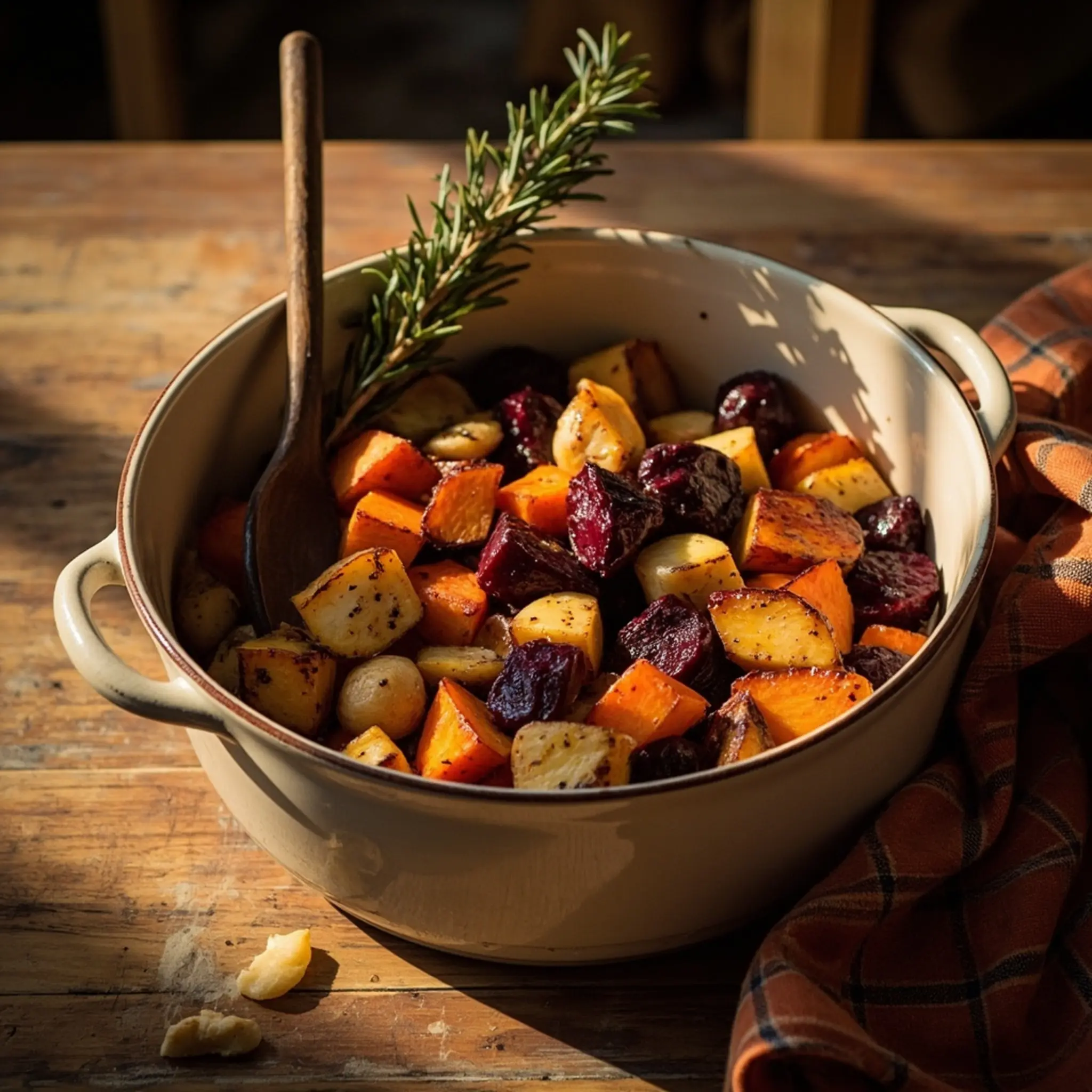 Vegetable with roasted h3 rosemary 3 root medley