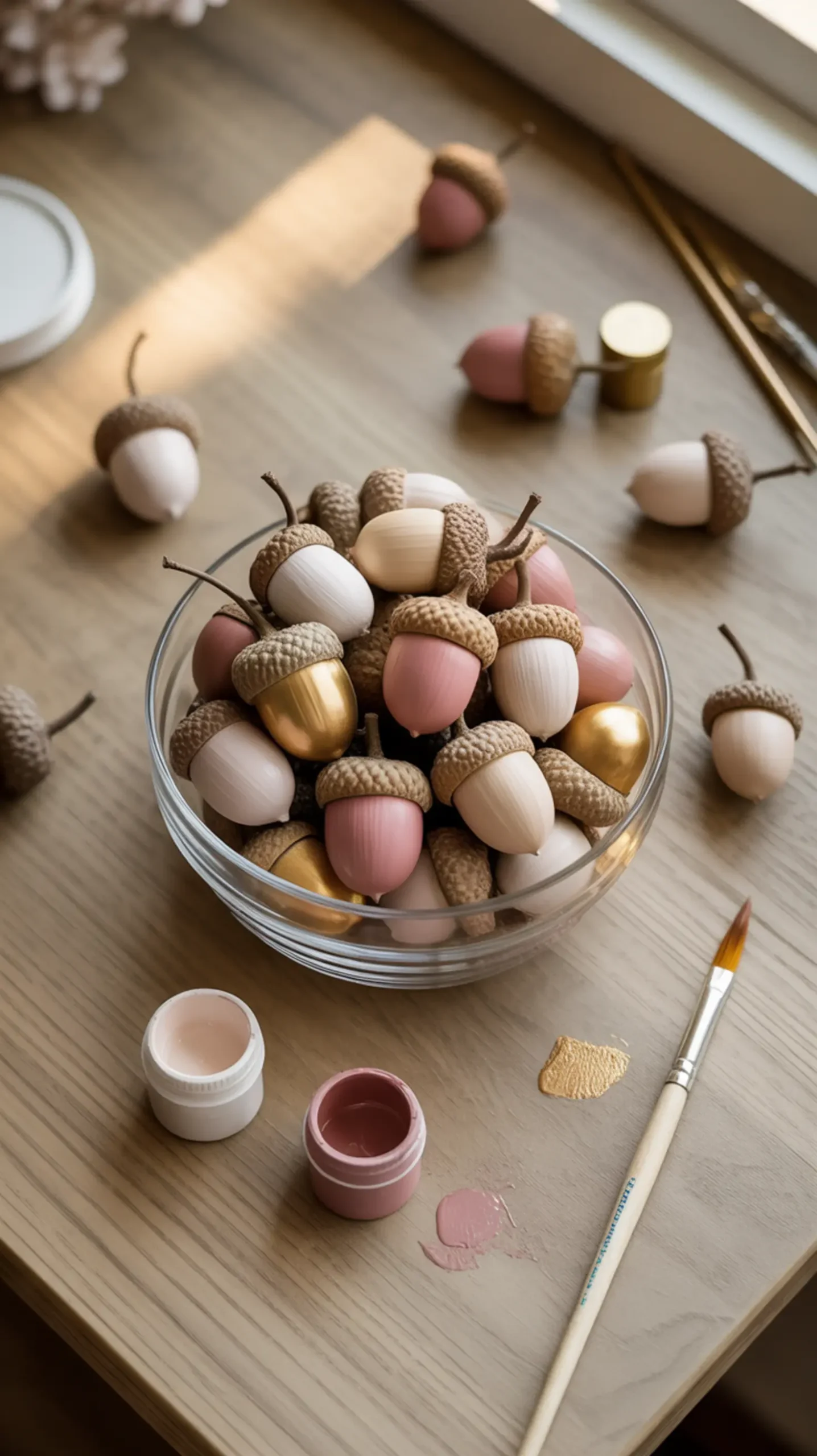 Dusty with cohesive a of modern p gold glass cream and in acorns color clear image filled metallic bowl palette rose 4 painted