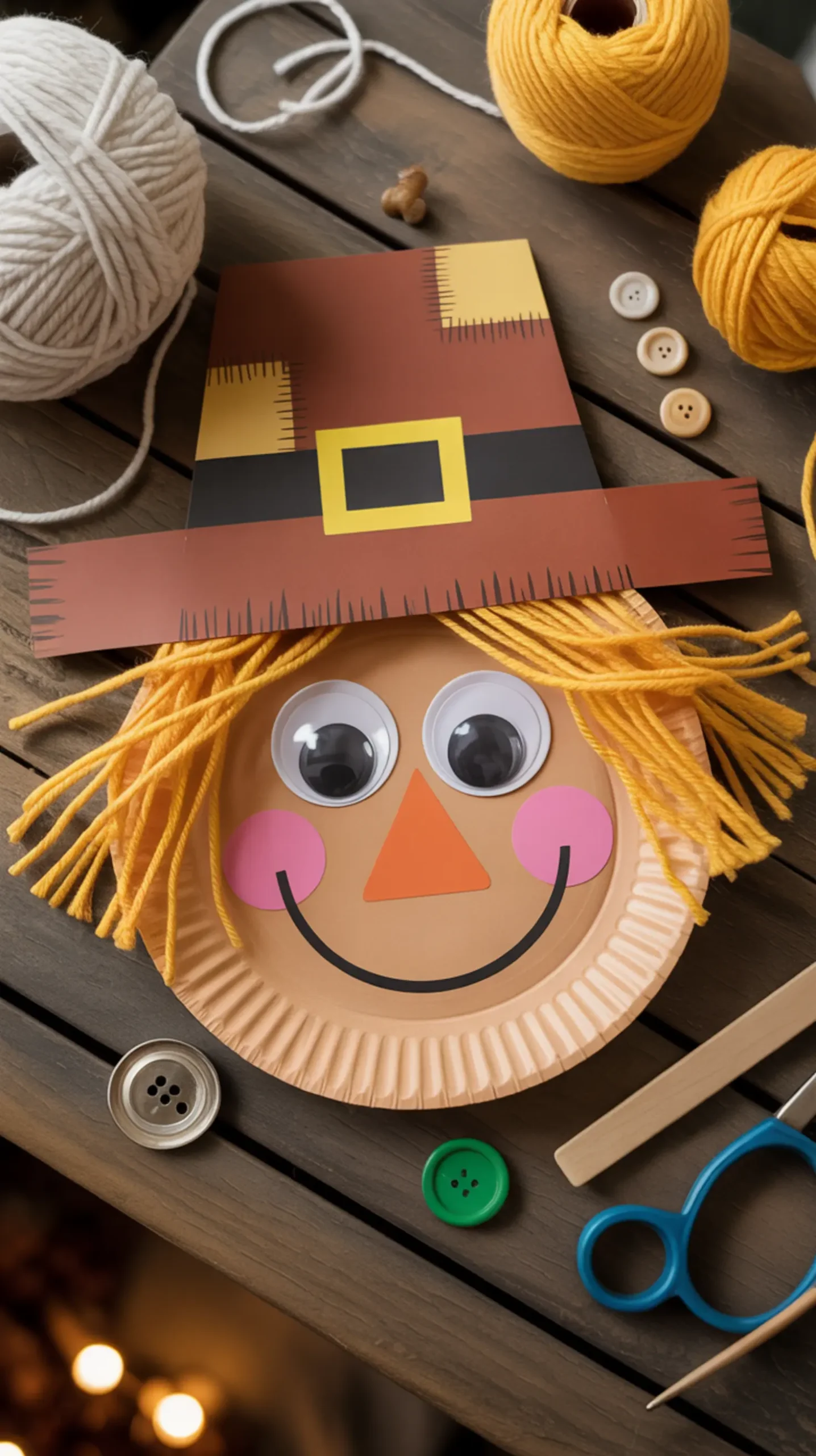 "12 Creative Thanksgiving Crafts Using Paper Plates (Beyond the Turkey!)" 4 Paper face scarecrow h2 4 plate the