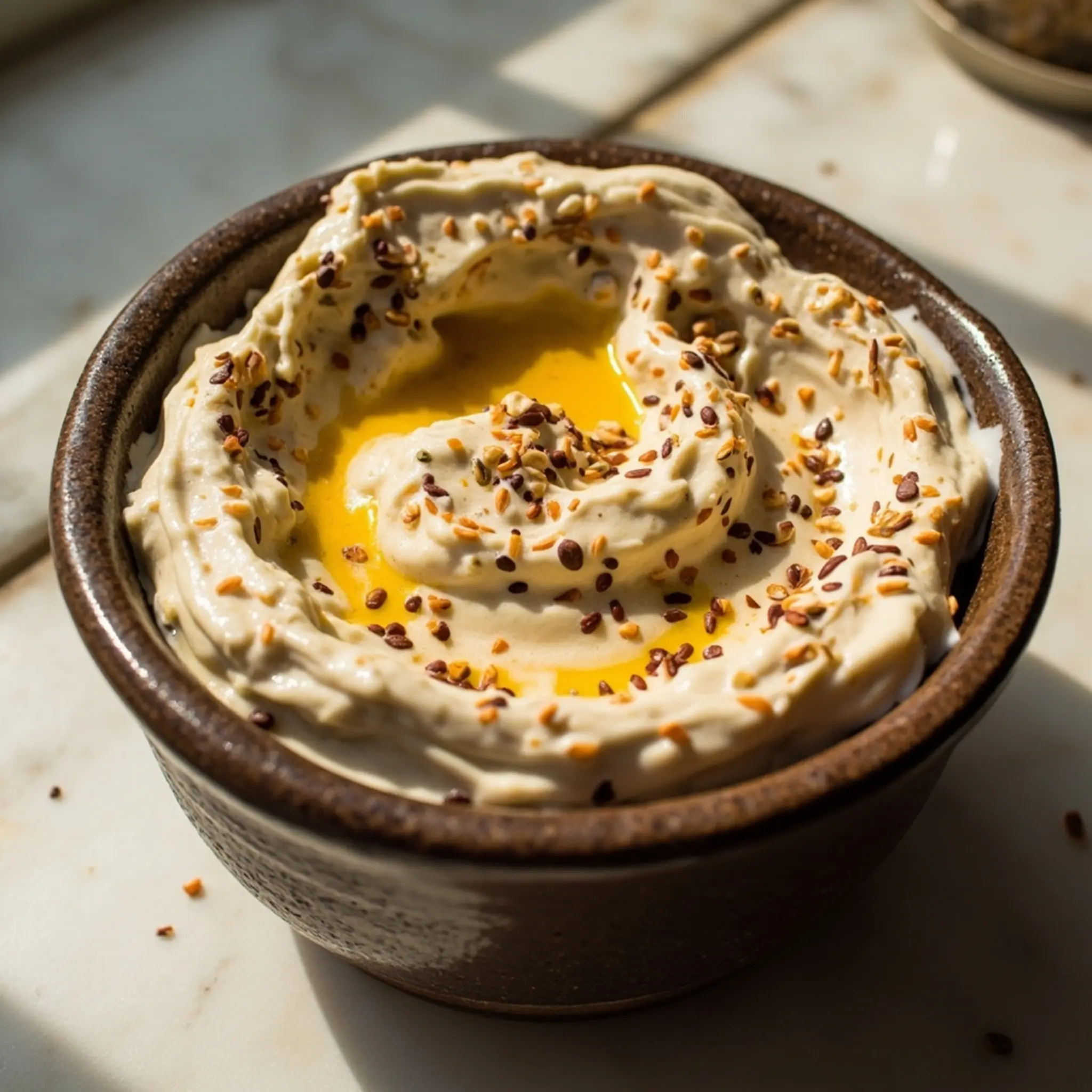 White bagel h3 everything 4 bean dip