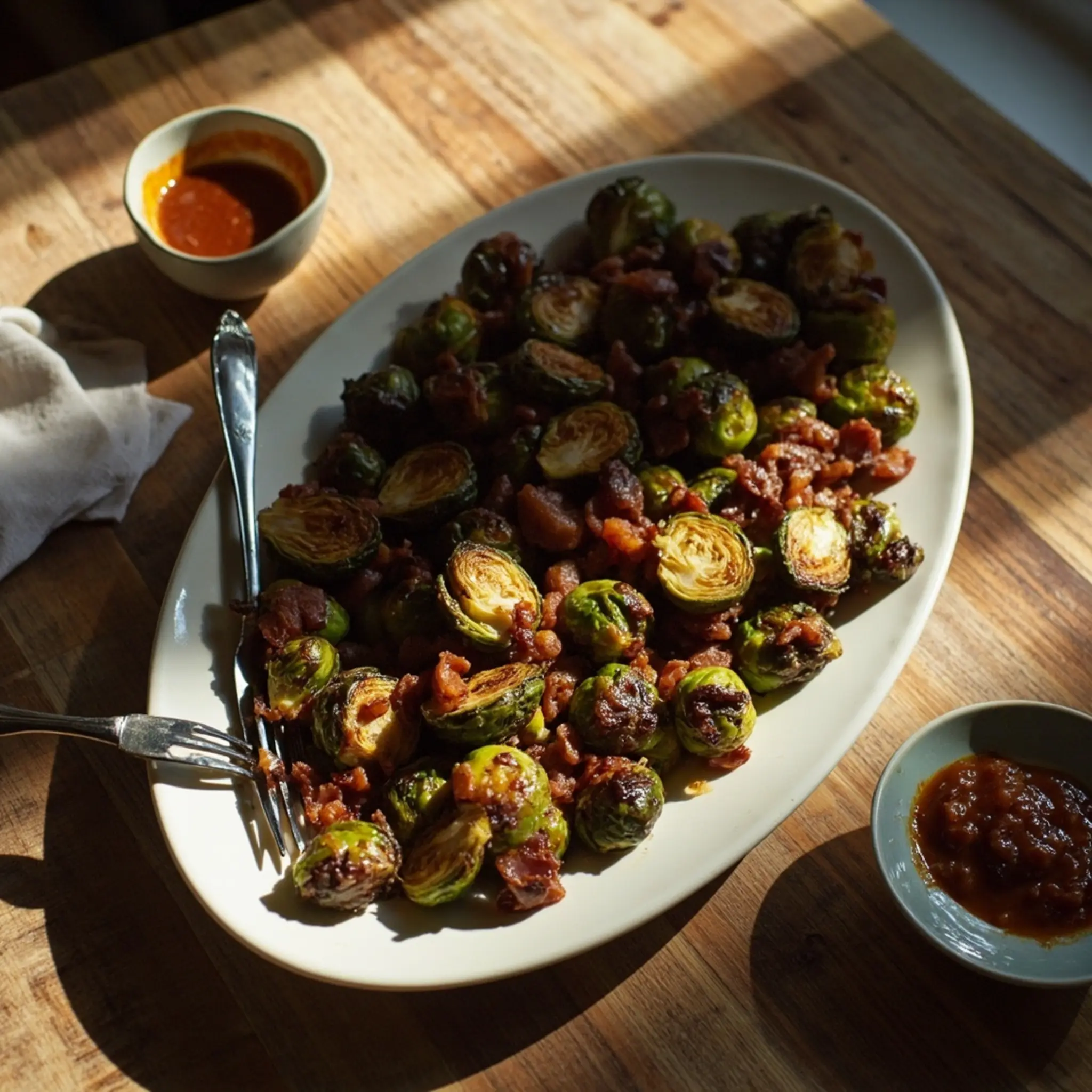 Maple sprouts bacon roasted h3 balsamic 4 brussels with