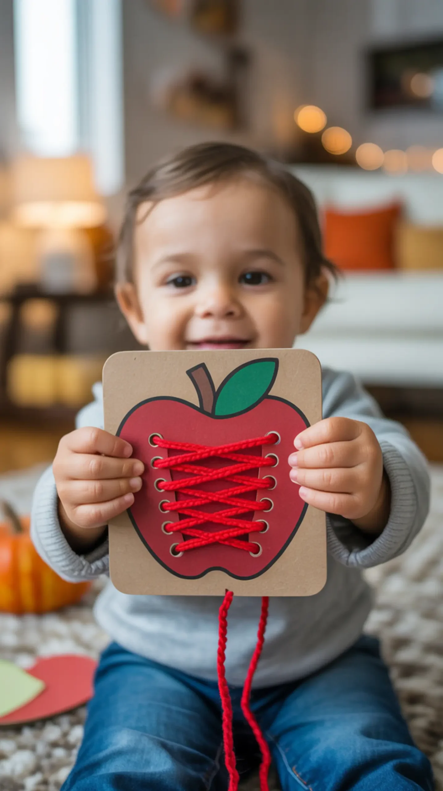 "7 Thanksgiving Lacing Crafts for Kindergarten (Free Printable Templates)" 5 Which card with a yarn up toddler p apple lacing image bright laced completed been their holding 4 proud red has