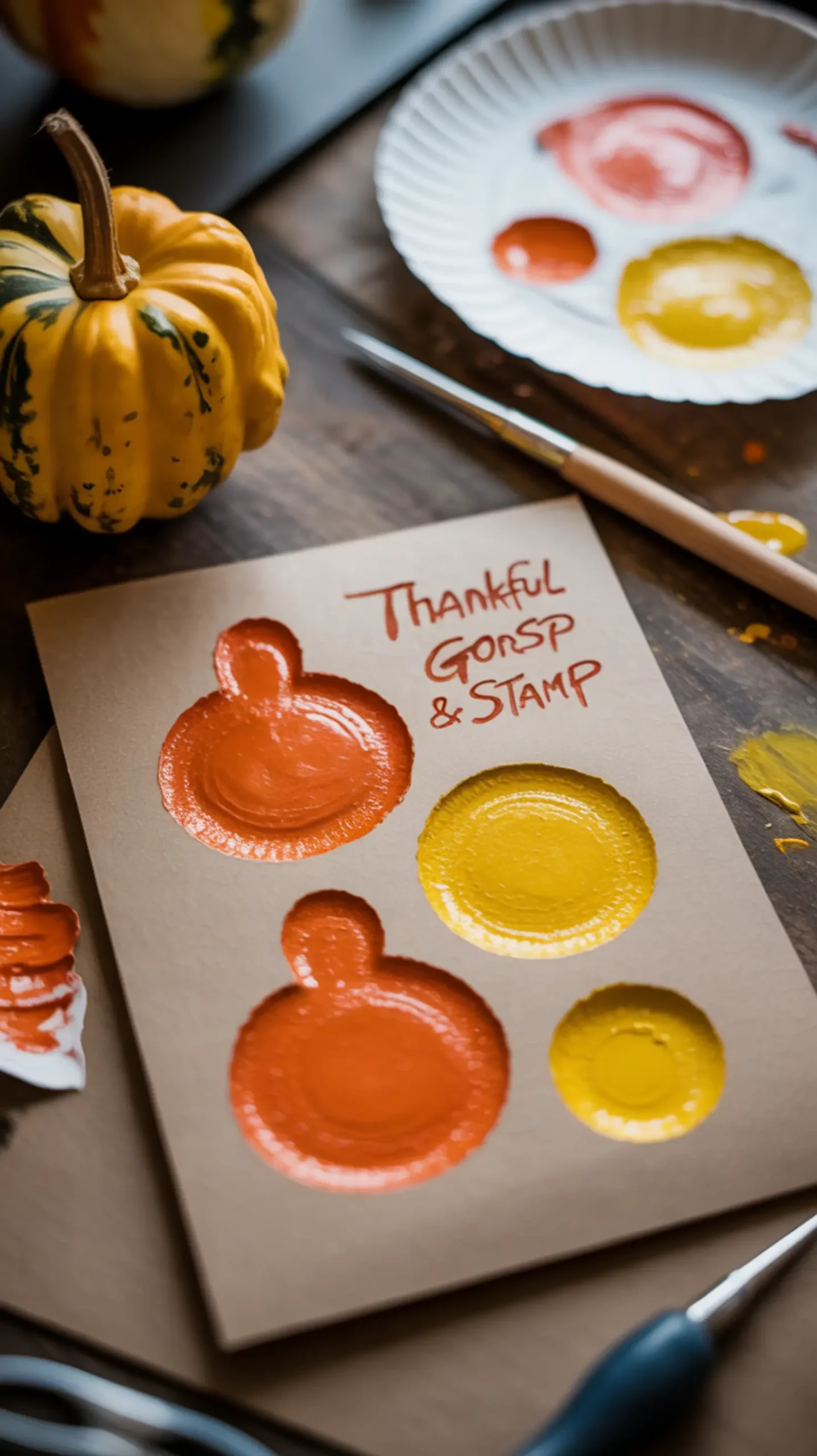 "9 Easy 'My First Thanksgiving' Crafts for Babies & One-Year-Olds" 4 Grasp stamp h2 4 gourd 038 thankful the