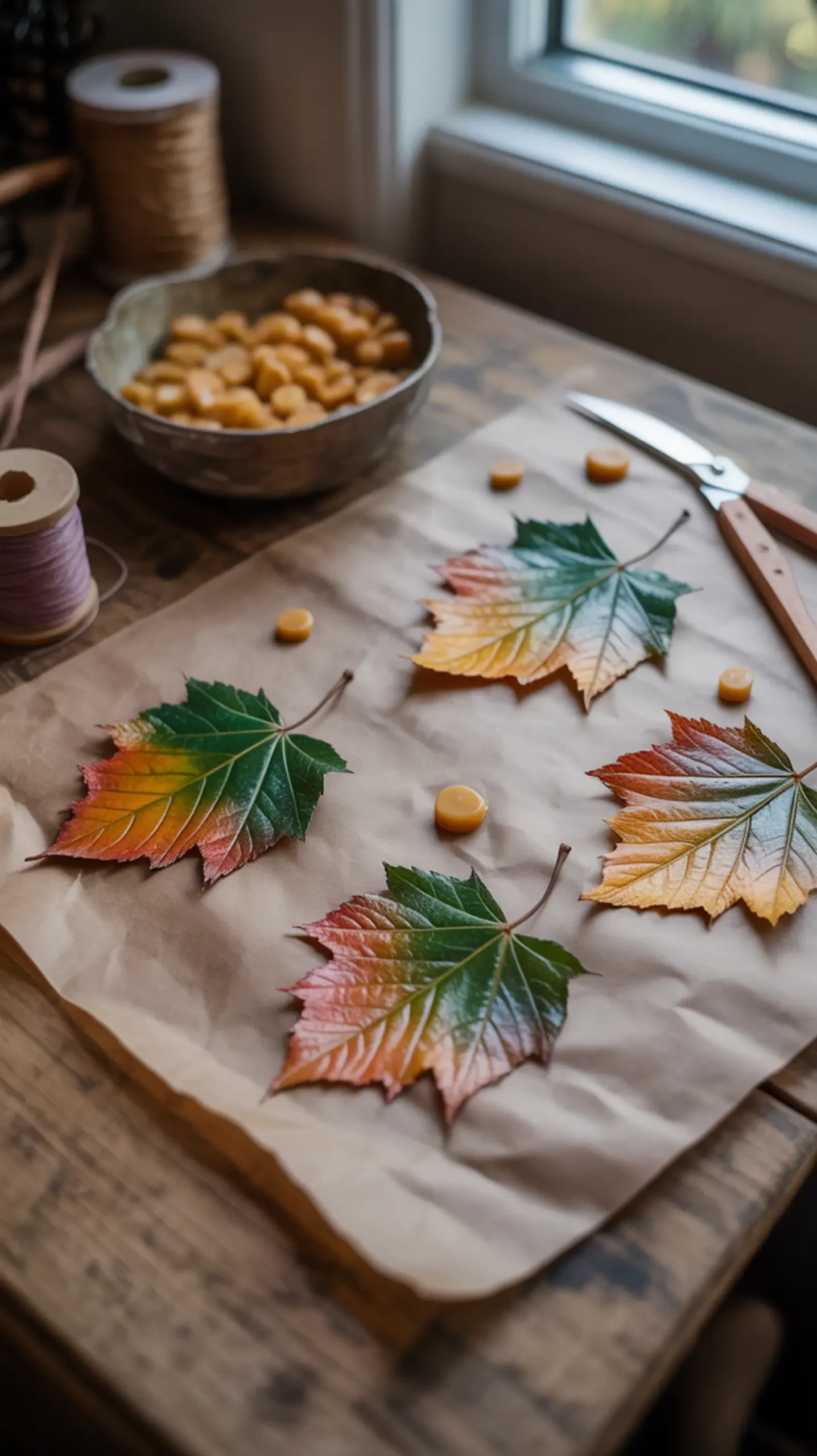 Stained glass 8221 8220 h2 wax leaves 4 dipped