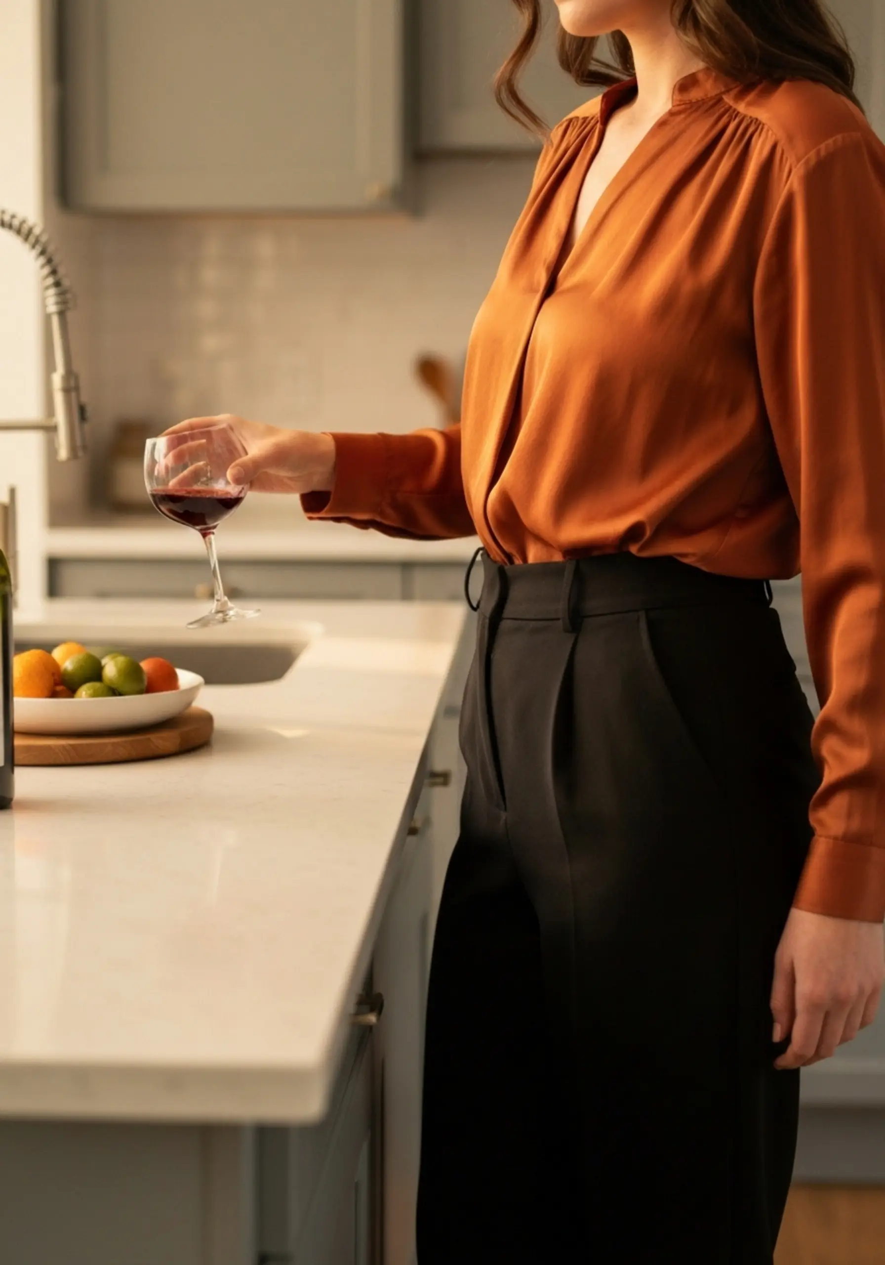 Silky trousers stretch h2 4 waist 038 high blouse the