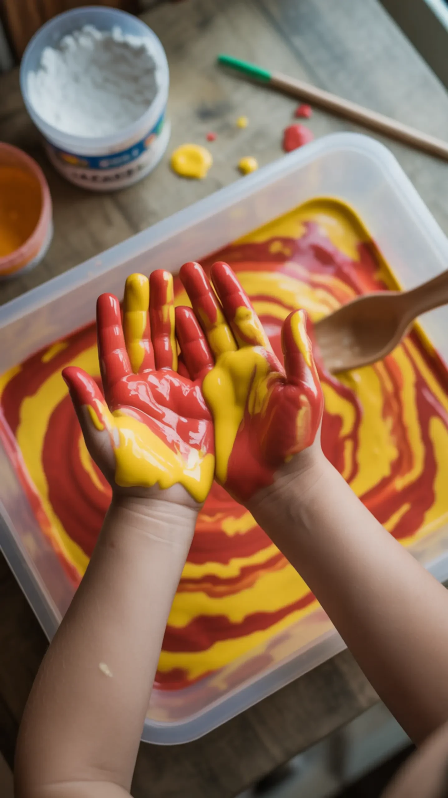 "15 Simple Handprint & Footprint Turkey Craft Ideas for Keepsakes" 1 Drawn white hand classic orange with feathers on a face p cute and turkey image bright paper handprint finger 1 red yellow