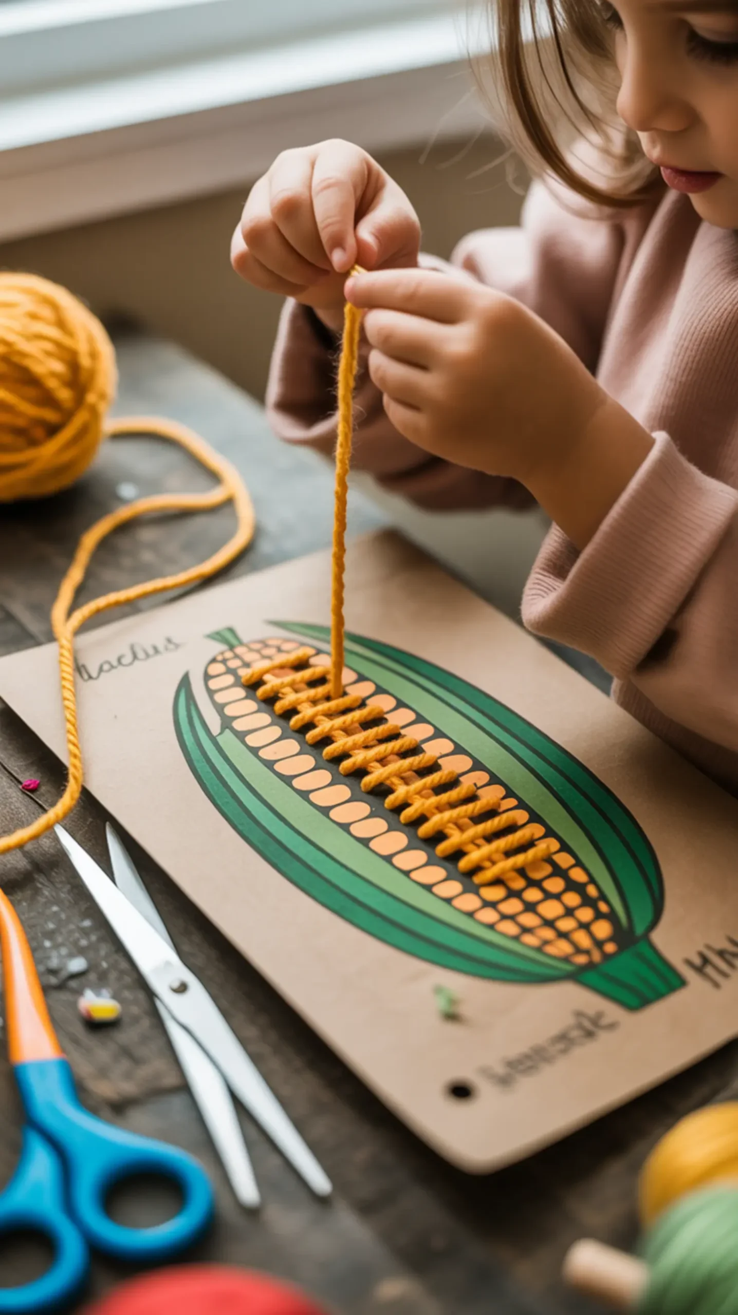 "7 Thanksgiving Lacing Crafts for Kindergarten (Free Printable Templates)" 2 Hands card orange a yarn up of s p through the shot 8217 close child turkey lacing image threading bright 1