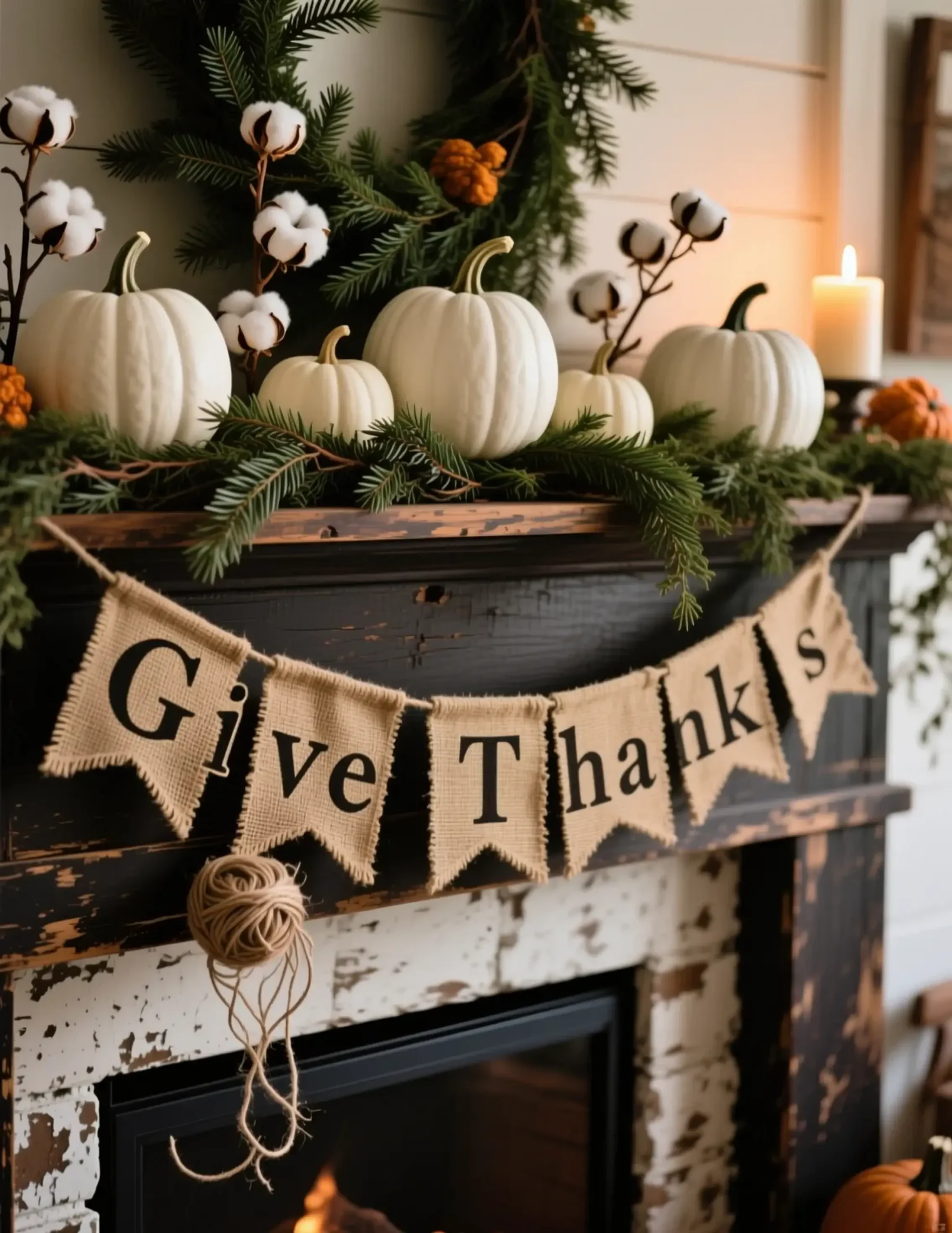 Farmhouse mantel bunting h2 5 the rustic