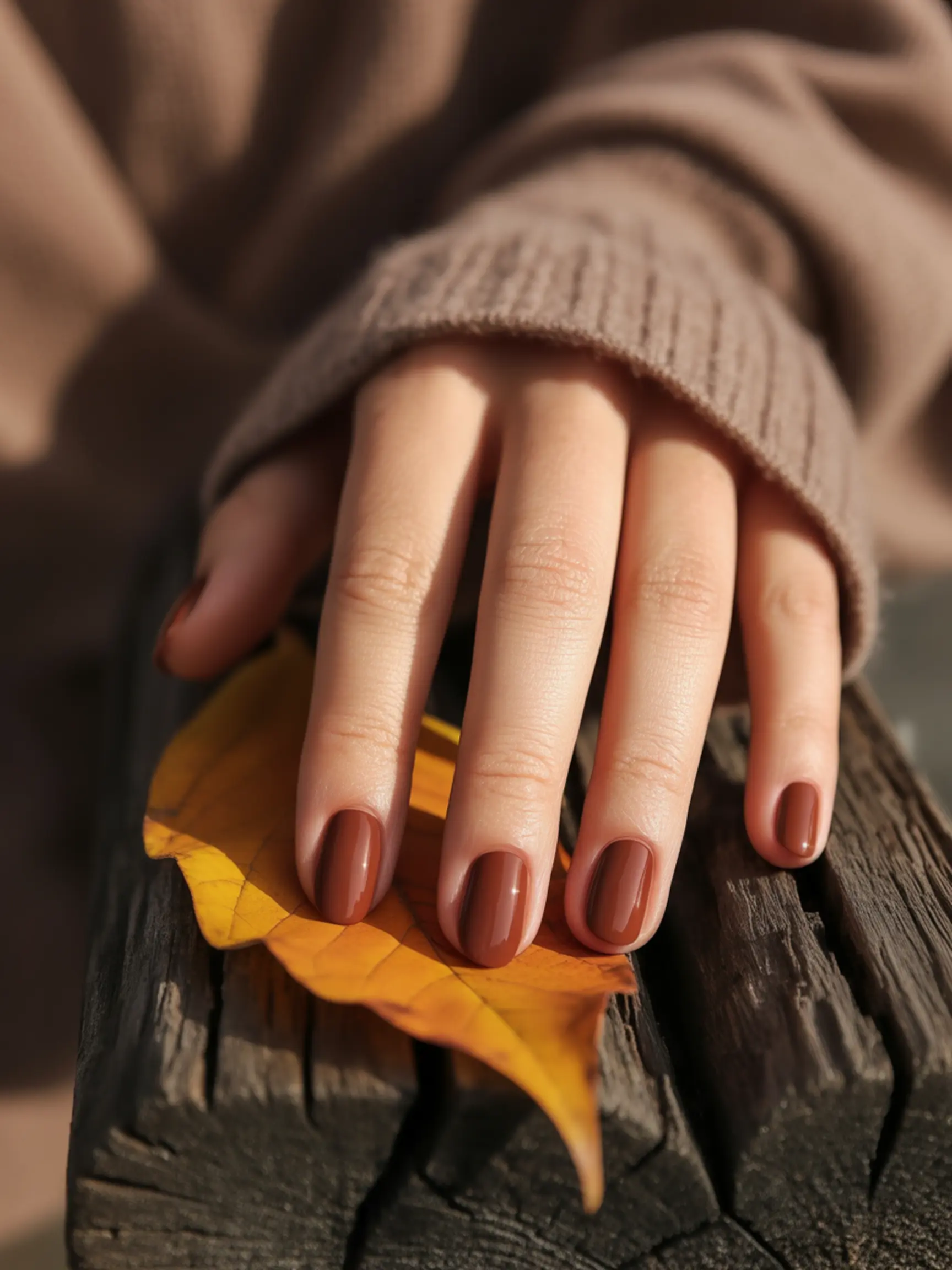 Coffee brown matte a up of p solid shot close in shaped color image perfectly 5 nails painted