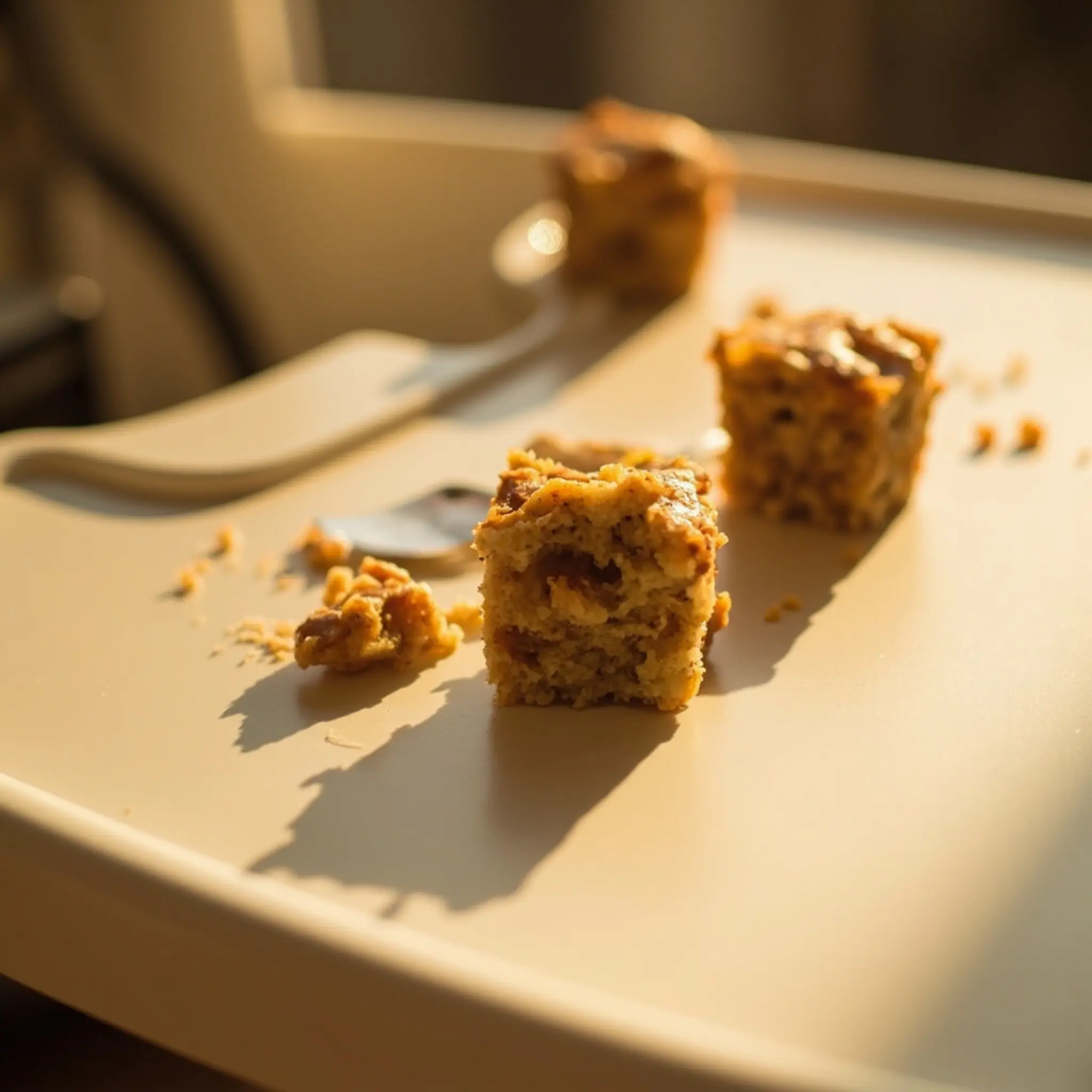 8221 8220 bites with stuffing square on a p small tray soft slightly texture show brownish one high chair its image squished 5 few to