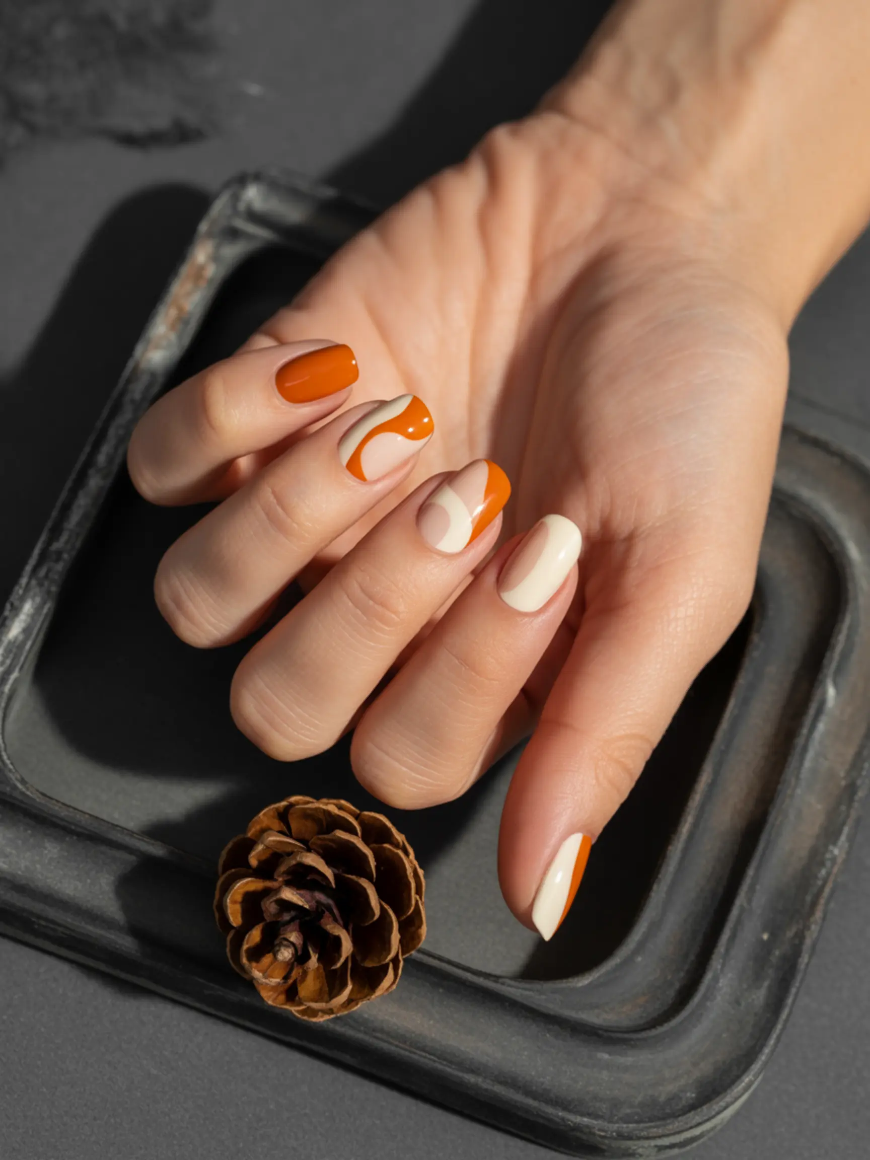 "15 Adorable Pumpkin Pie Nail Designs for Fall" 6 Colors abstract pie h2 6