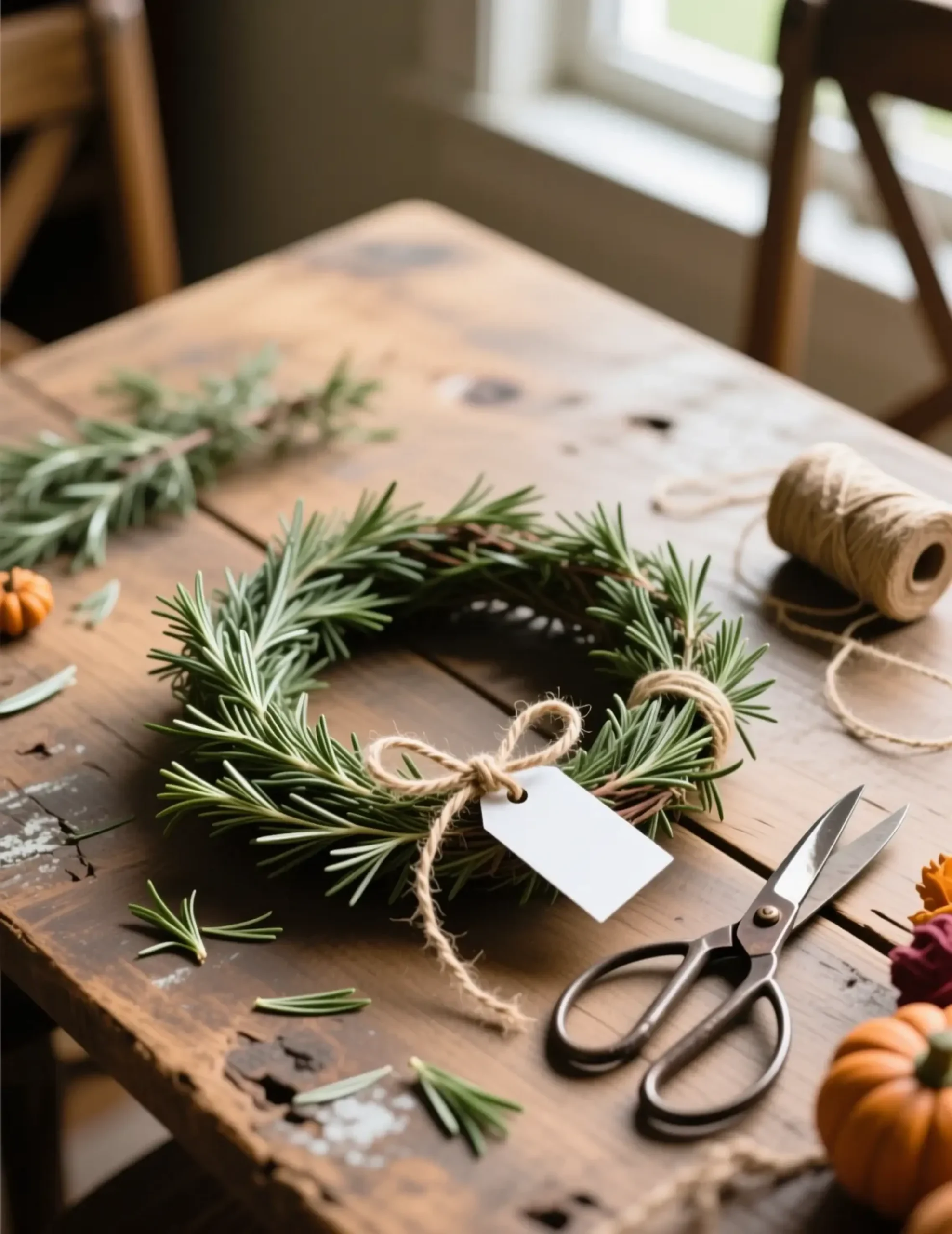 H2 6 rosemary place cards wreath