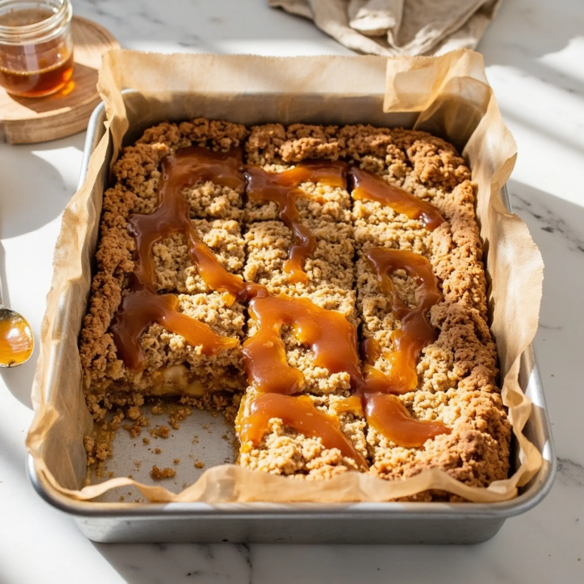 Crumble apple bars h3 6 salted caramel