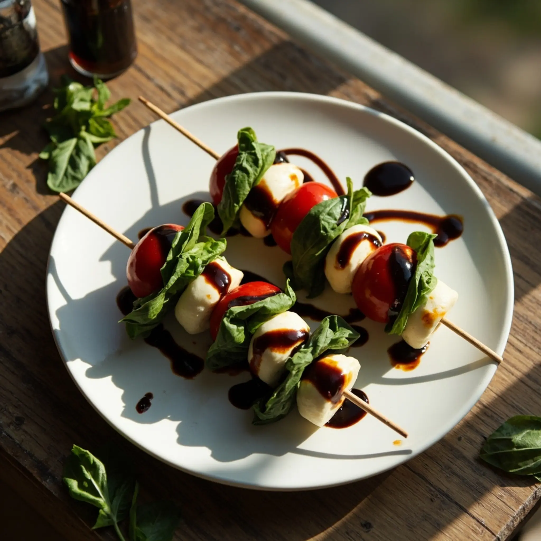 Skewers caprese h3 balsamic 6 glaze with