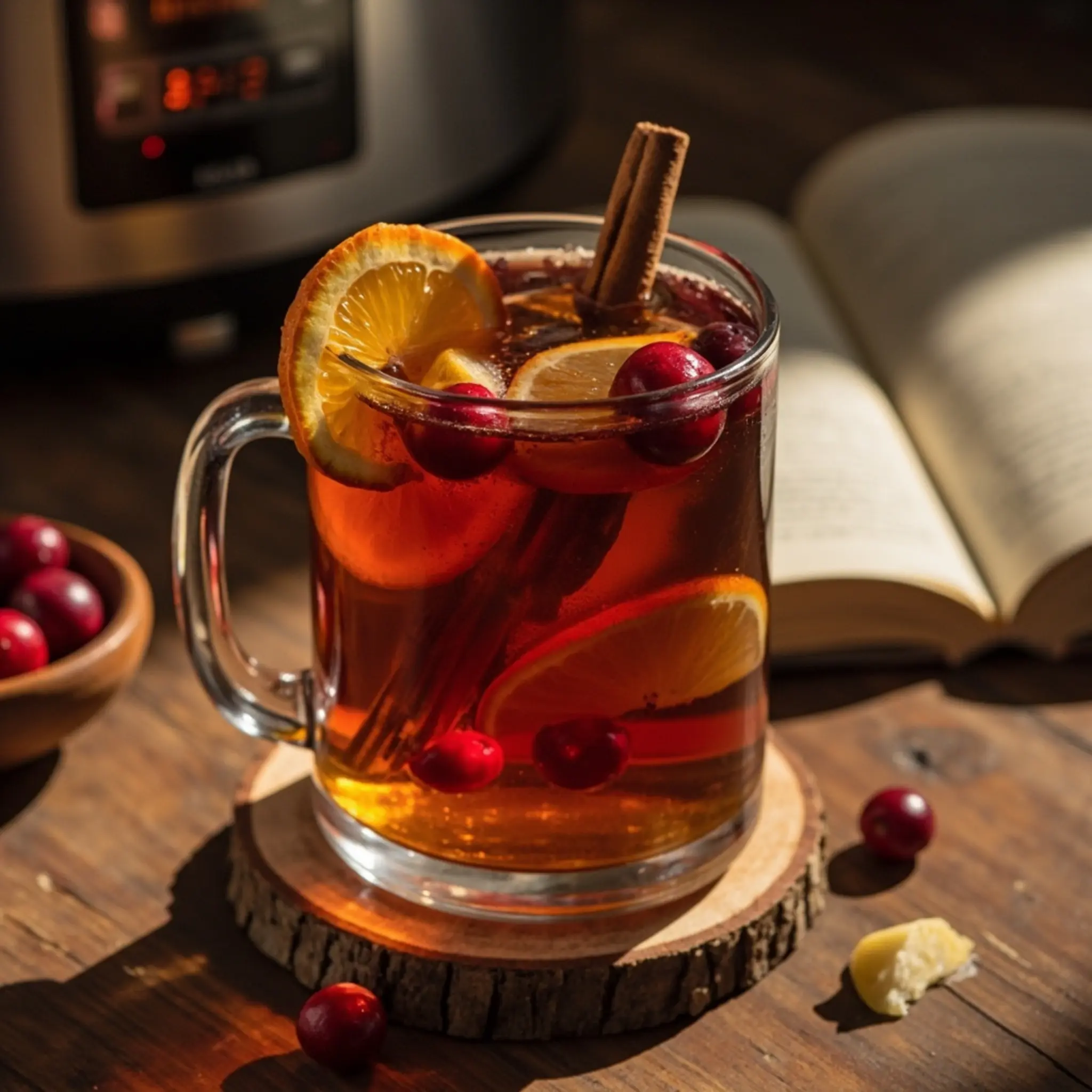 Warm orange with a background stick p the slice glass and an in cider image crockpot filled visible 6 cinnamon mug garnished