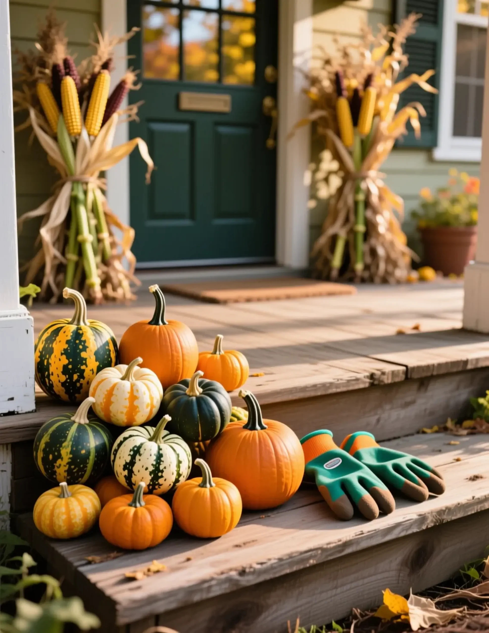 "5 Things to Put Away (And 5 to Add) When Decorating for Thanksgiving" 6 Gourds bring stalks corn h2 6 in 038 harvest the embrace