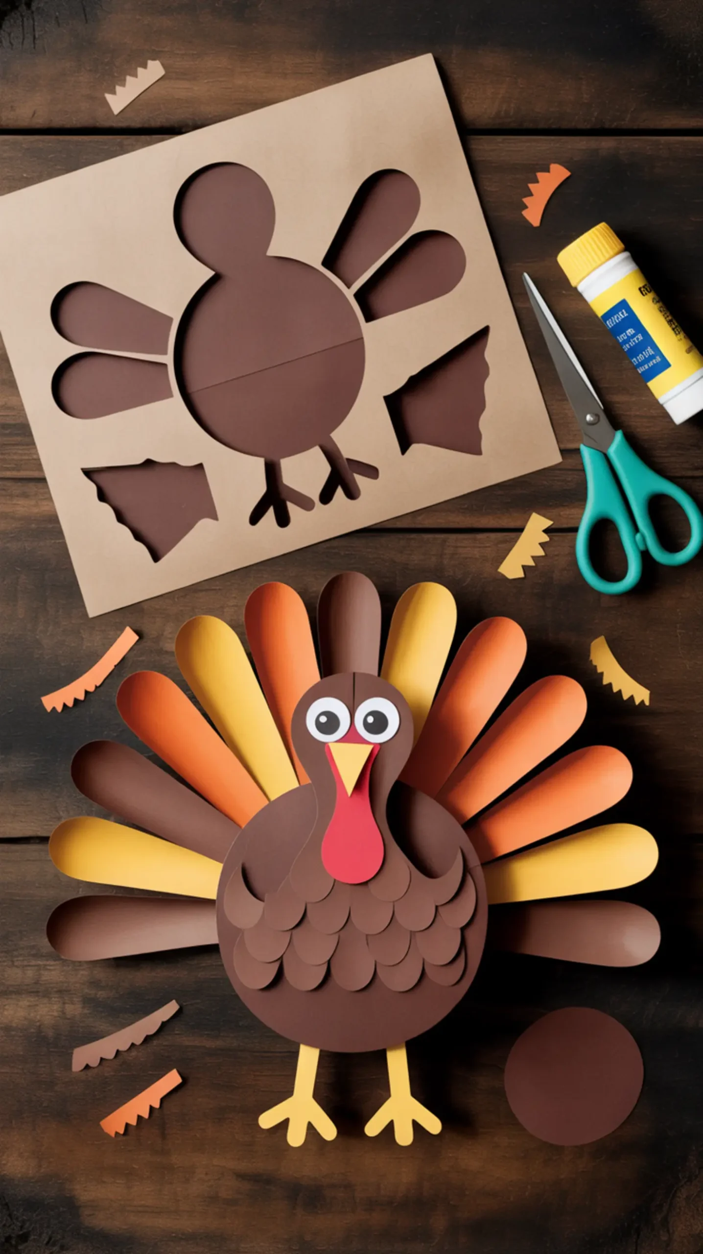 "10 Thanksgiving Crafts for Preschoolers That Practice Scissor Skills (Easy & Fun)" 7 Build assembled 8221 8220 with showing a up sheet p the shapes printable it turkey image craft template cut completed next 7 to