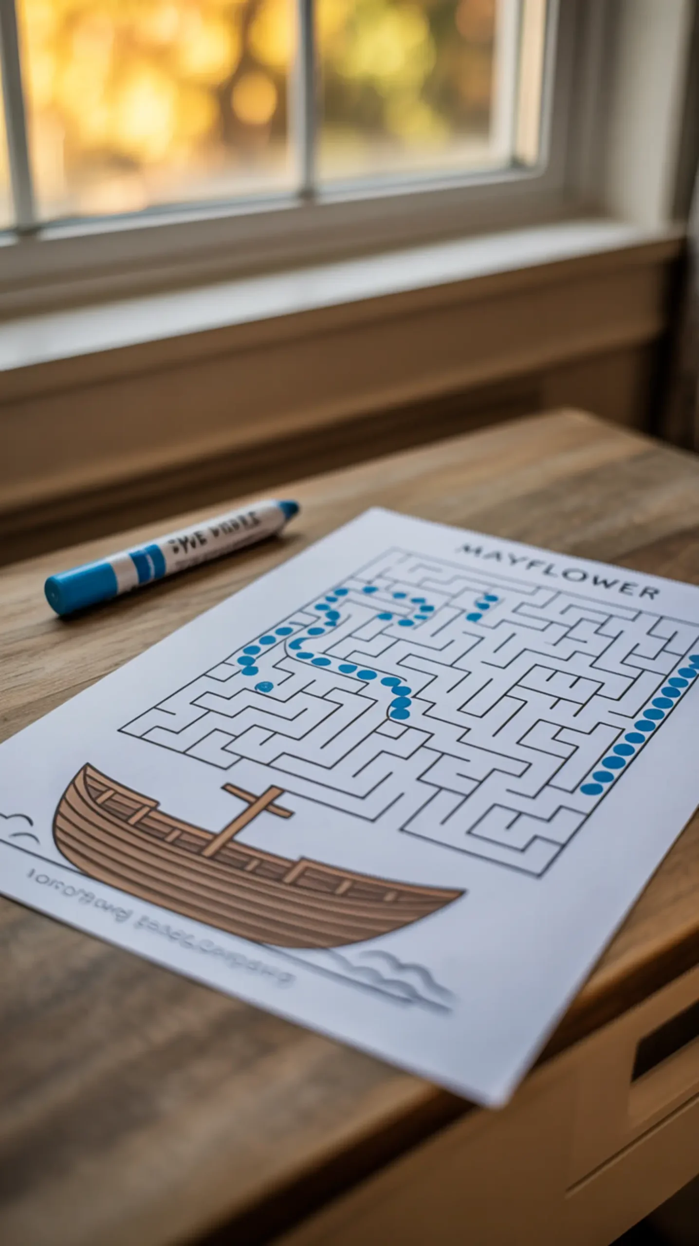 Successfully with line path a p mayflower dotted the starting printable image ship from point blue 7 tracing to maze