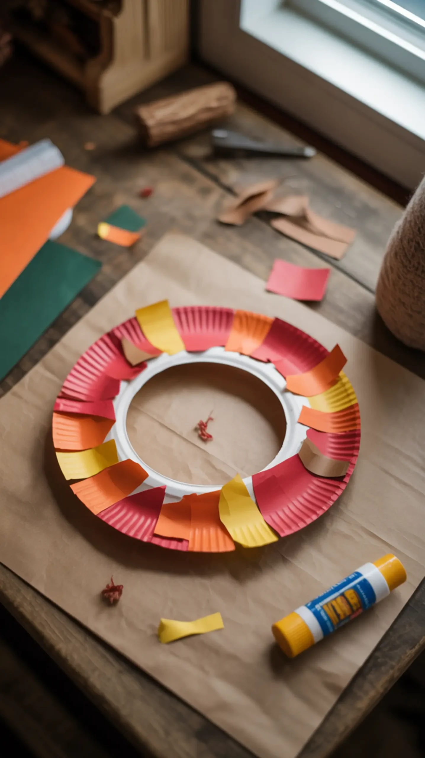 Paper torn h2 7 plate wreath