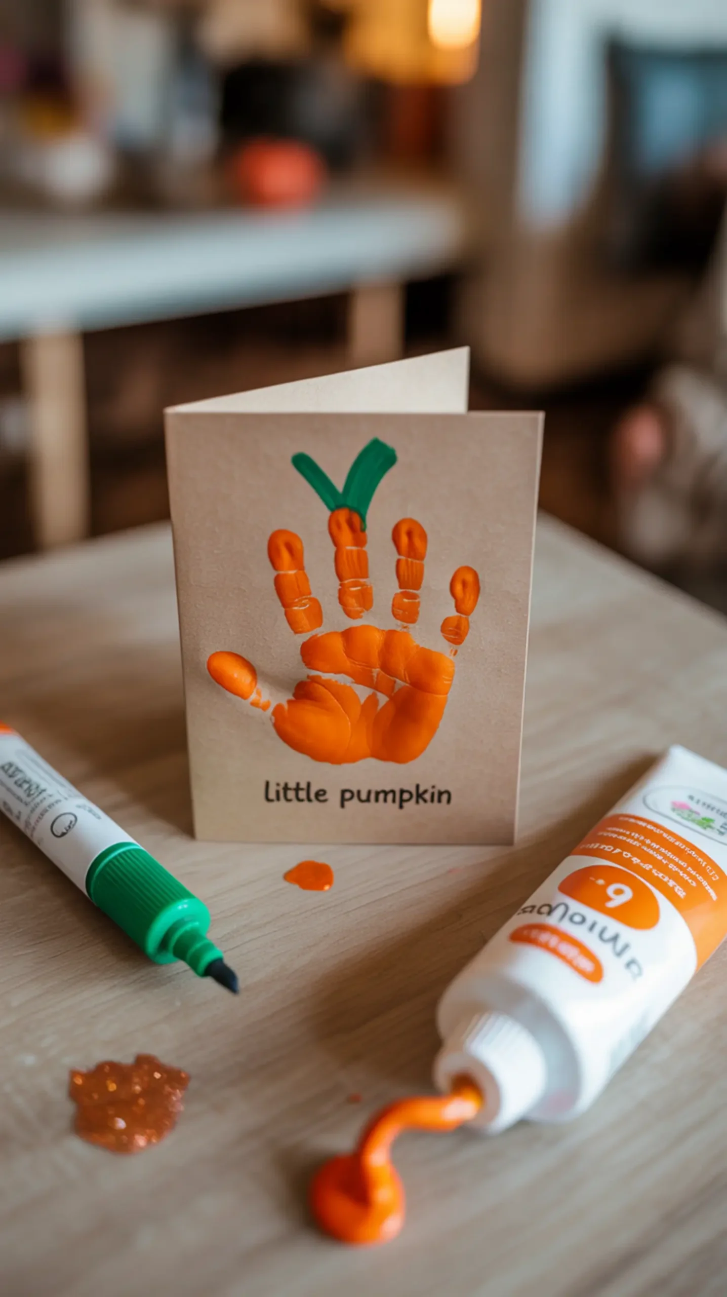 "9 Easy 'My First Thanksgiving' Crafts for Babies & One-Year-Olds" 7 Handprint pumpkin 8216 8217 h2 7 card little