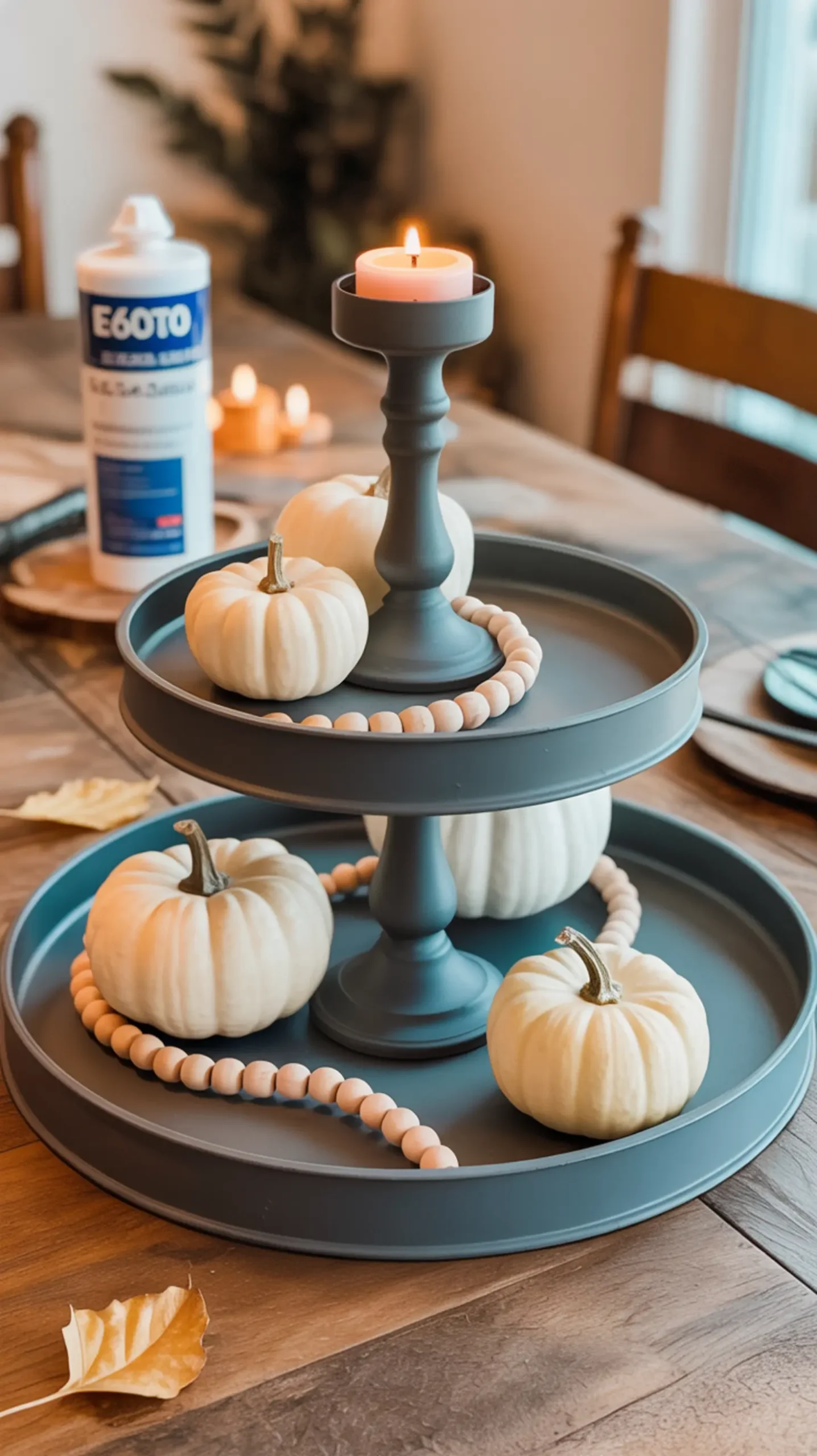 White black with bead matte spray a diy p small tray the mini and tiered pumpkins styled garland image completed two candle wooden 7 painted