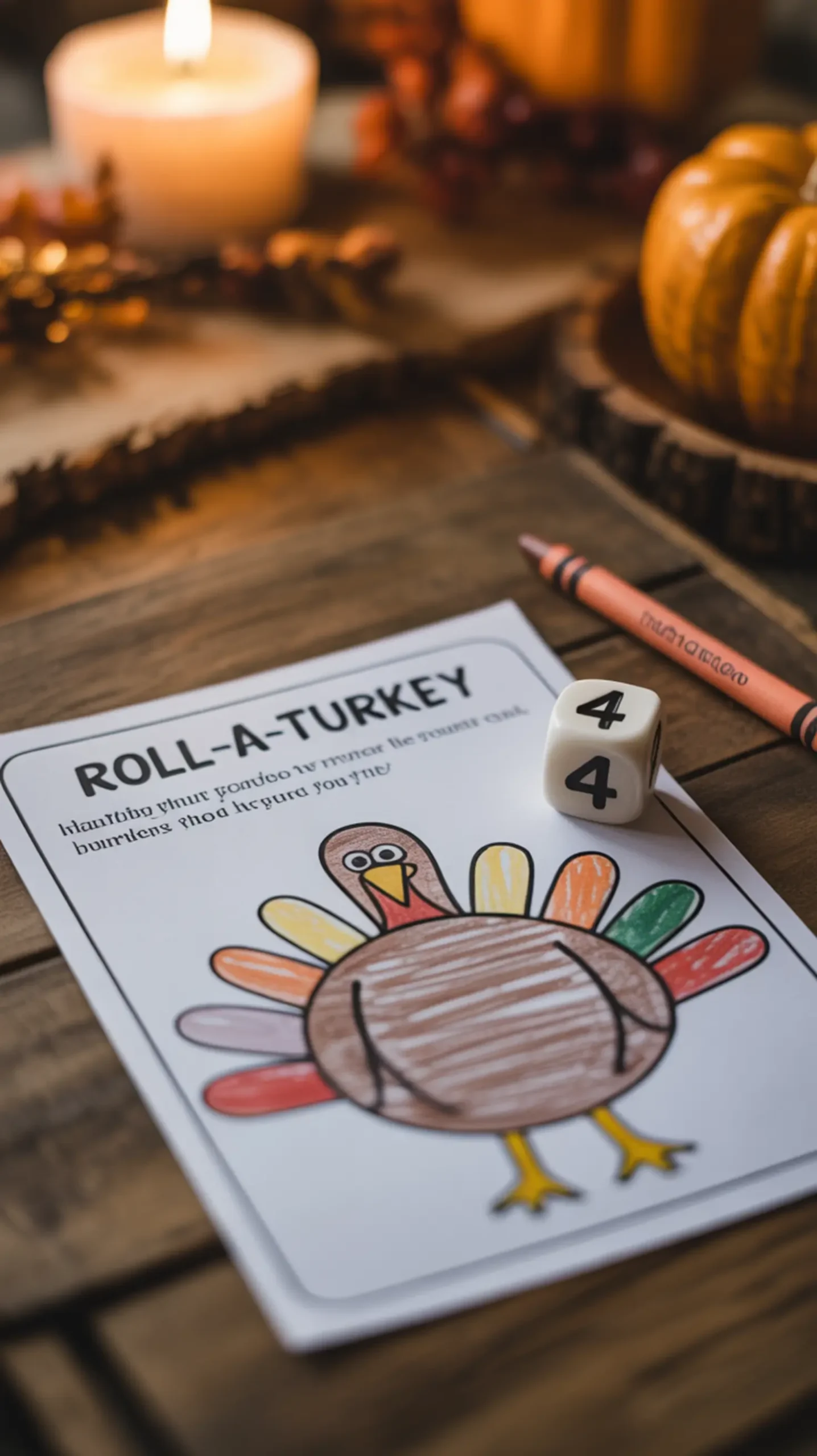 Drawn 8221 8220 half game showing placemat on a die sheet p single the printable turkey four image next 7 to roll number