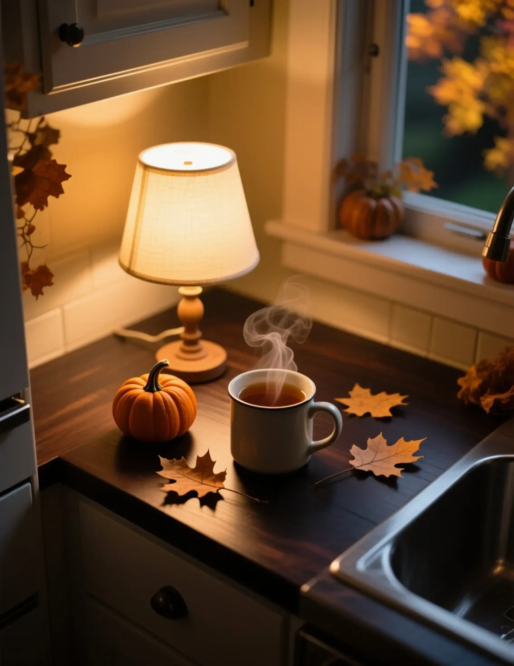 Dusk across warm with a p small shade accent at image counter linen casting 7 light kitchen lamp