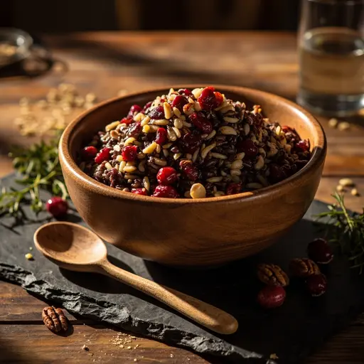 Cranberries pecans h3 7 pilaf 038 with rice wild