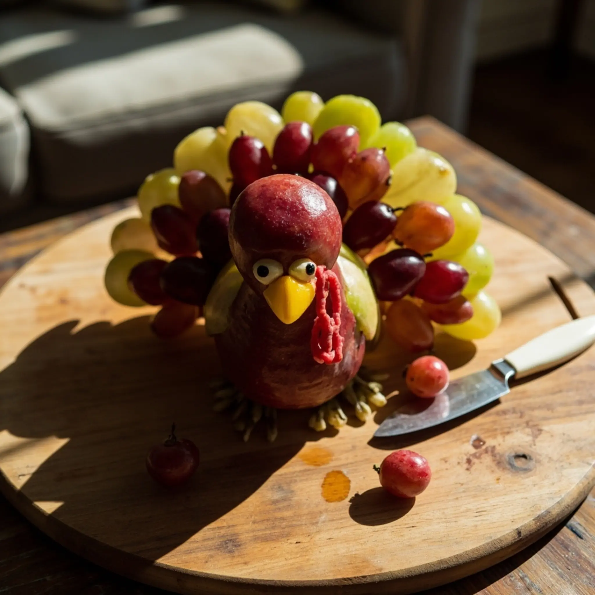 Assembled apple fruit a and fully centerpiece platter of 7 grape turkey as p image the