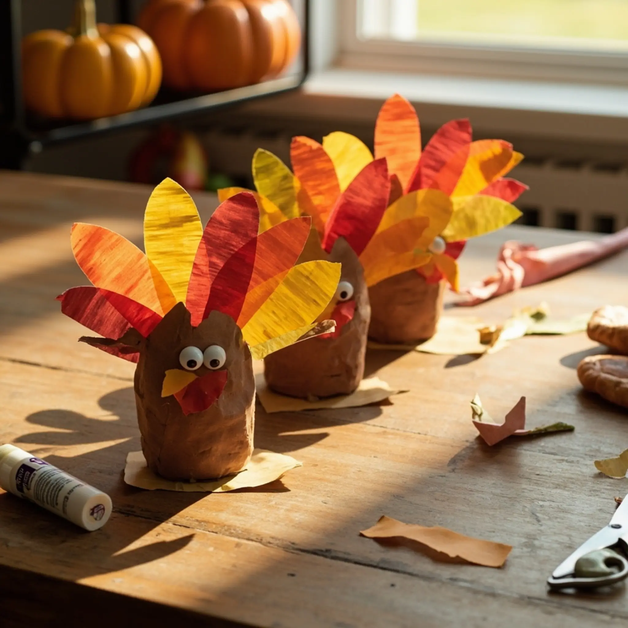 Front eyeballs with line feathers a of decorated p chocolate the and back candy colorful glued cups image paper pudding 7 to taped
