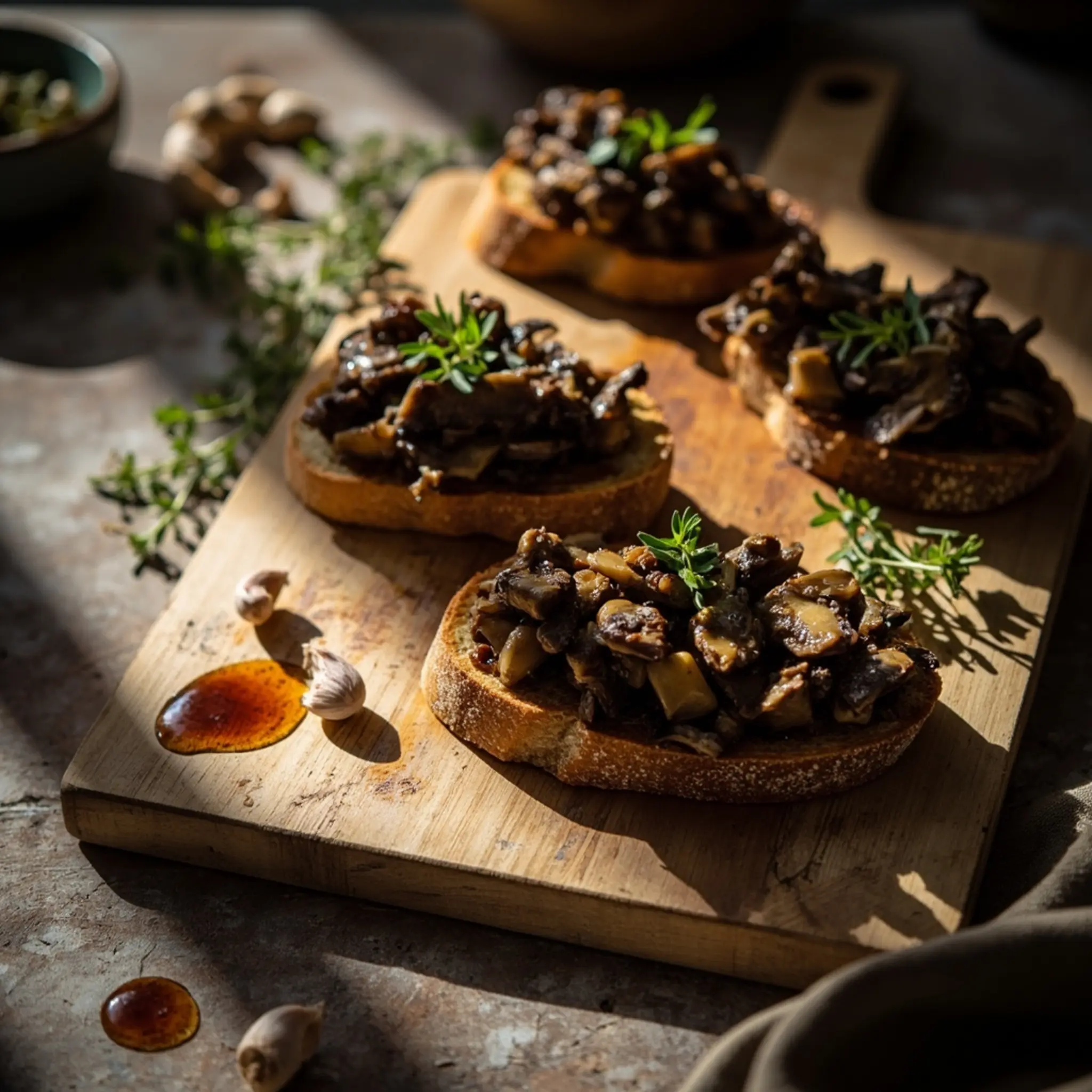 With h3 balsamic 7 glaze 038 thyme bruschetta mushroom