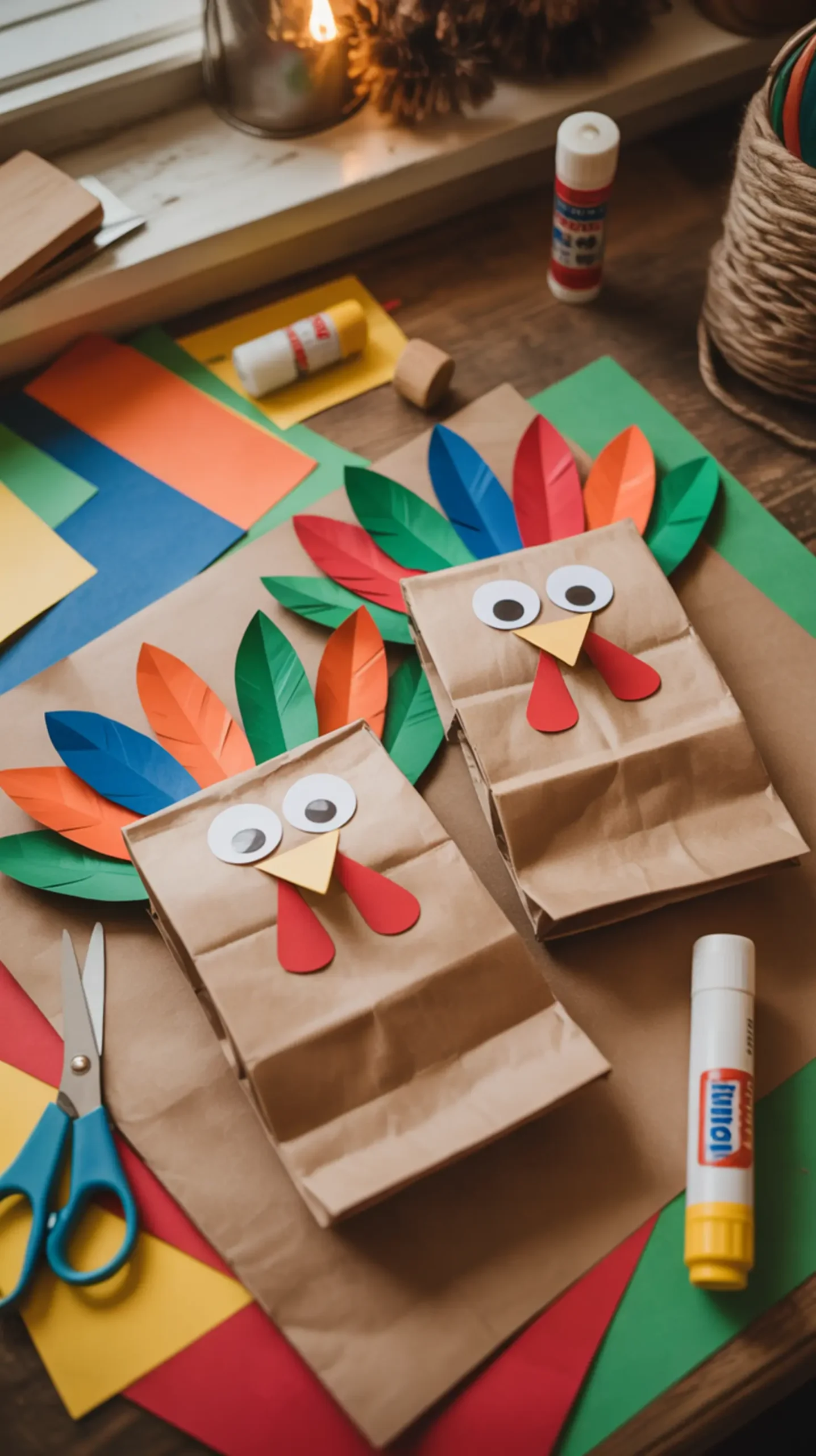 "20 Fun & Easy Thanksgiving Crafts for Preschoolers (Perfect for the Classroom)" 7 Paper puppet h2 7 turkey bag