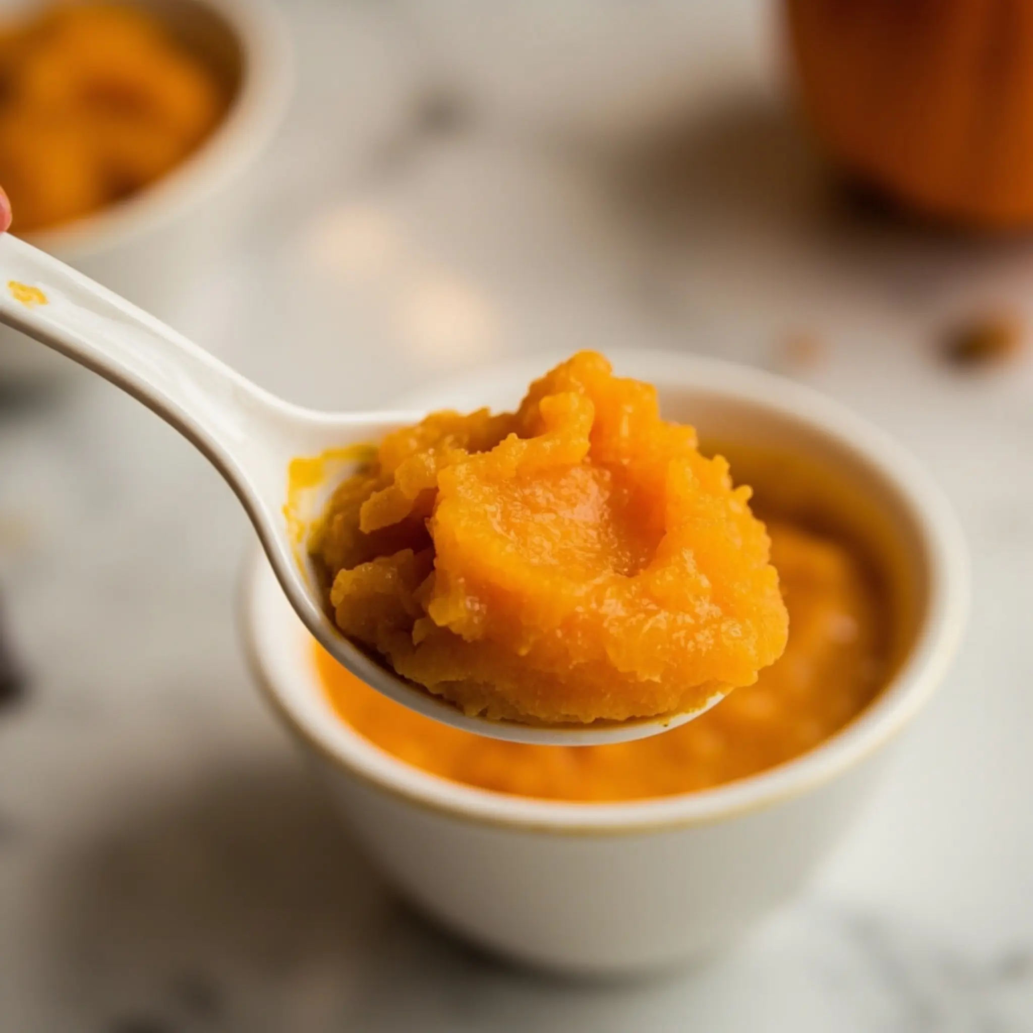 For pumpkin a on ready of bite thick p puree dollop spoon image 8 baby