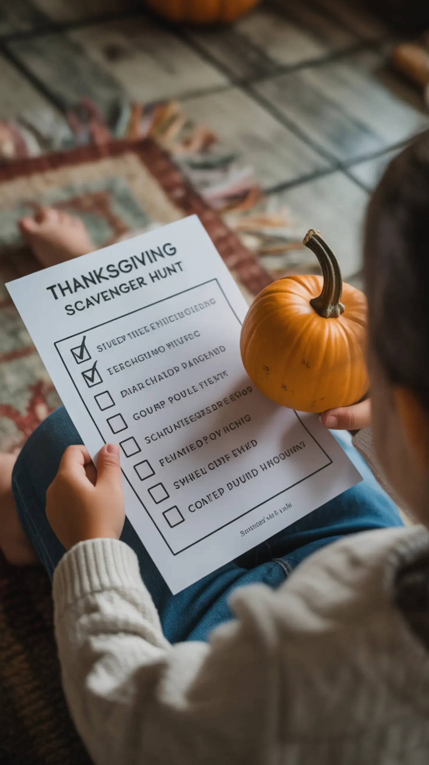 "25+ FREE Thanksgiving Printables for Kids (Easy Crafts, Placemats & Activities)" 8 They found showing like off a hunt p item small checklist the and scavenger an child image pumpkin proudly holding 8