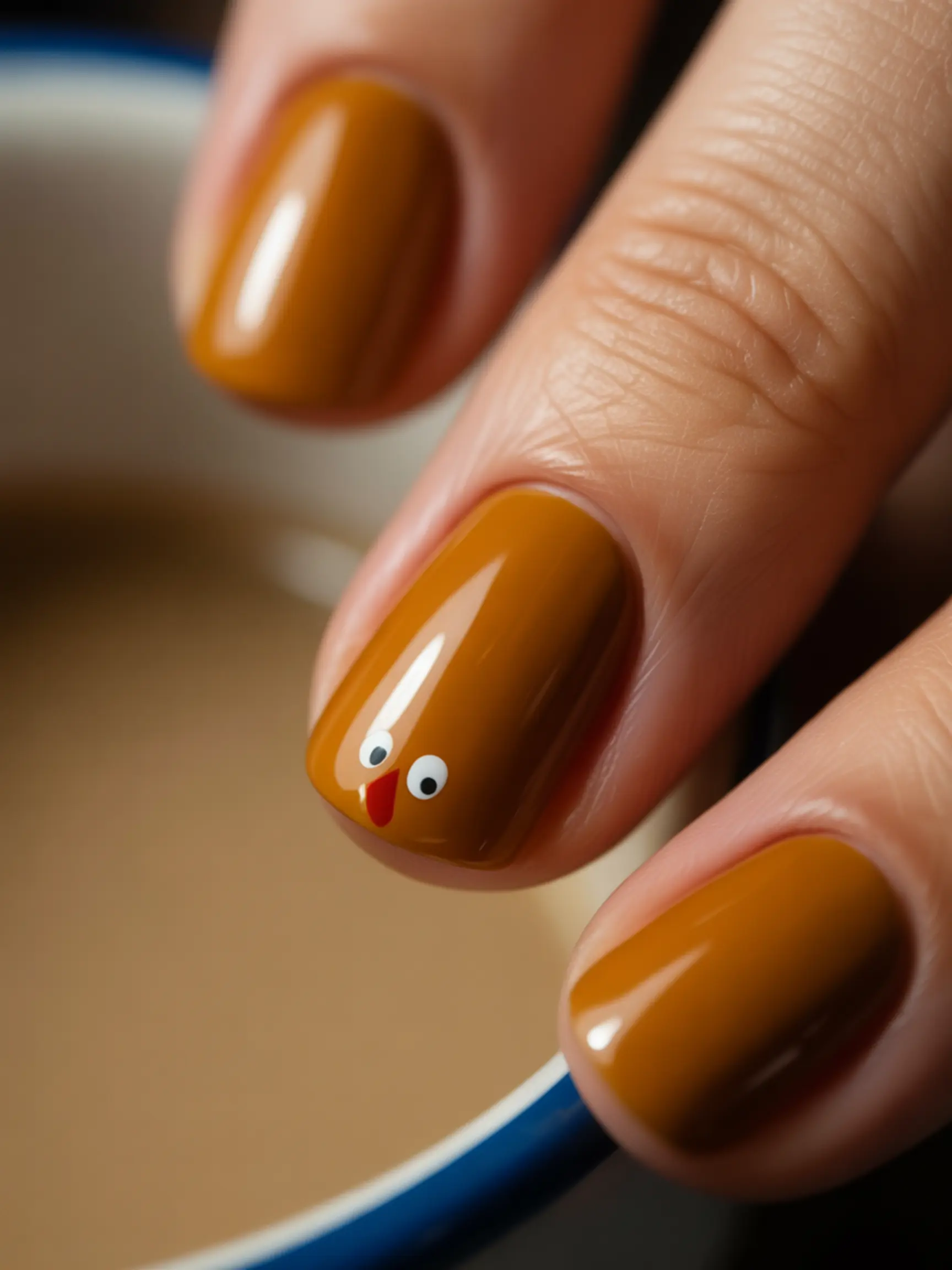 "20 Cute Turkey Nail Art Ideas for Thanksgiving (That Aren'T Tacky)" 8 Tiny h2 cuticle turkey the 8